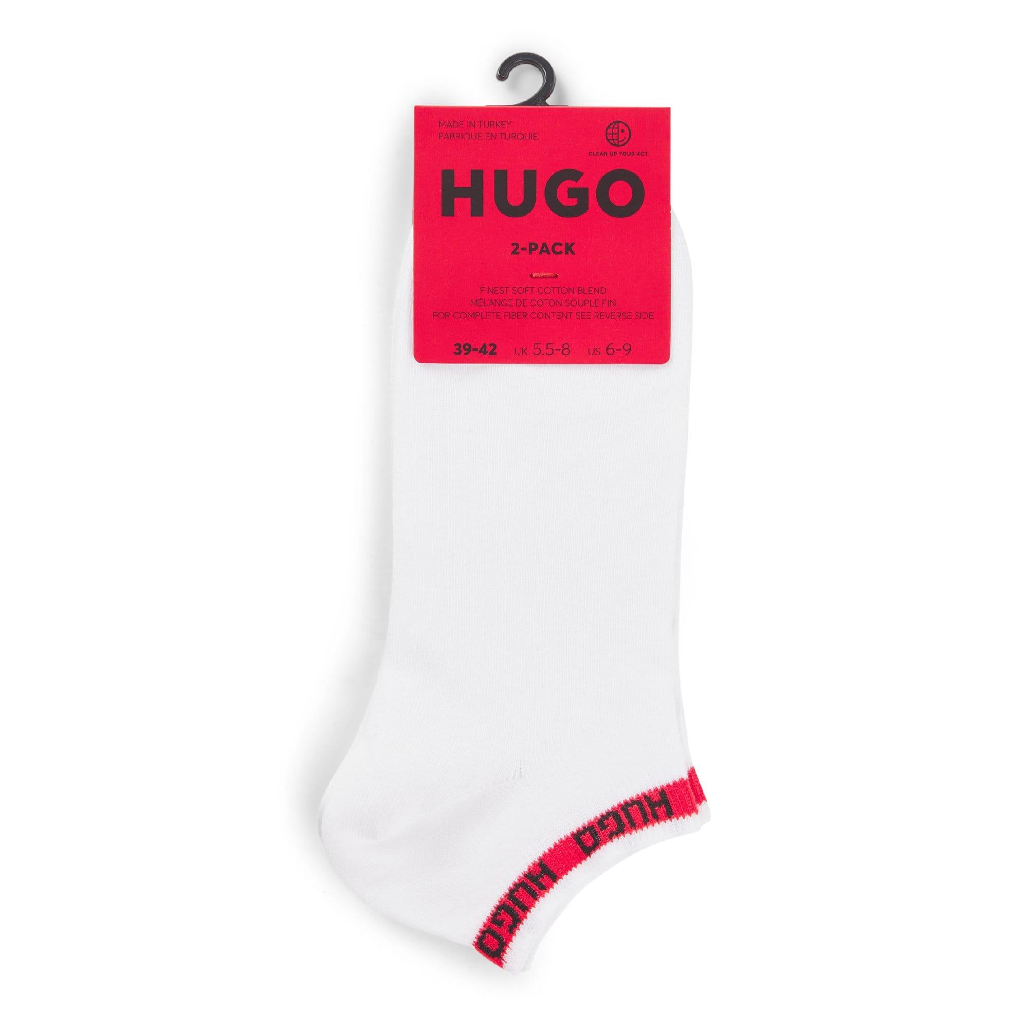 White - Hugo - 2 Pack of Tape Logo Socks - 3