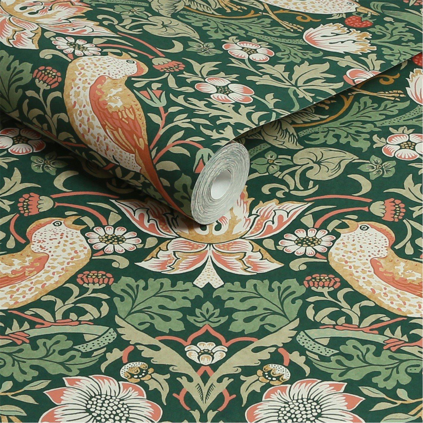 Rich Green - William Morris at Home - Strawberry Thief Rich Green - 3