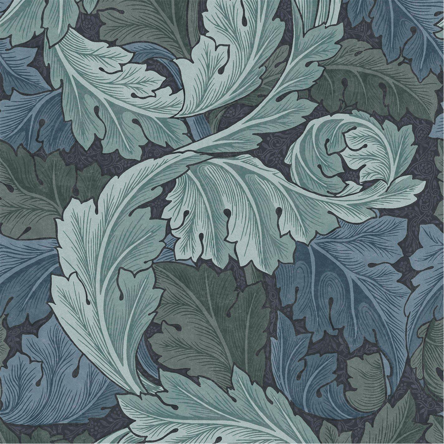 Blue - William Morris at Home - Acanthus Blue Wallpaper - 1