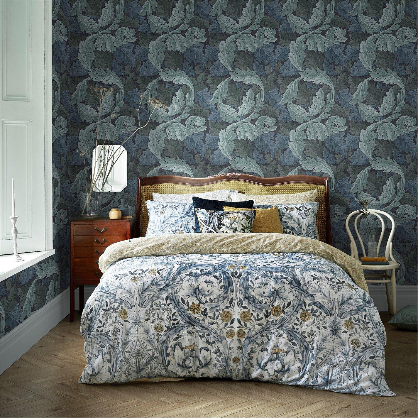 Blue - William Morris at Home - Acanthus Blue Wallpaper - 2