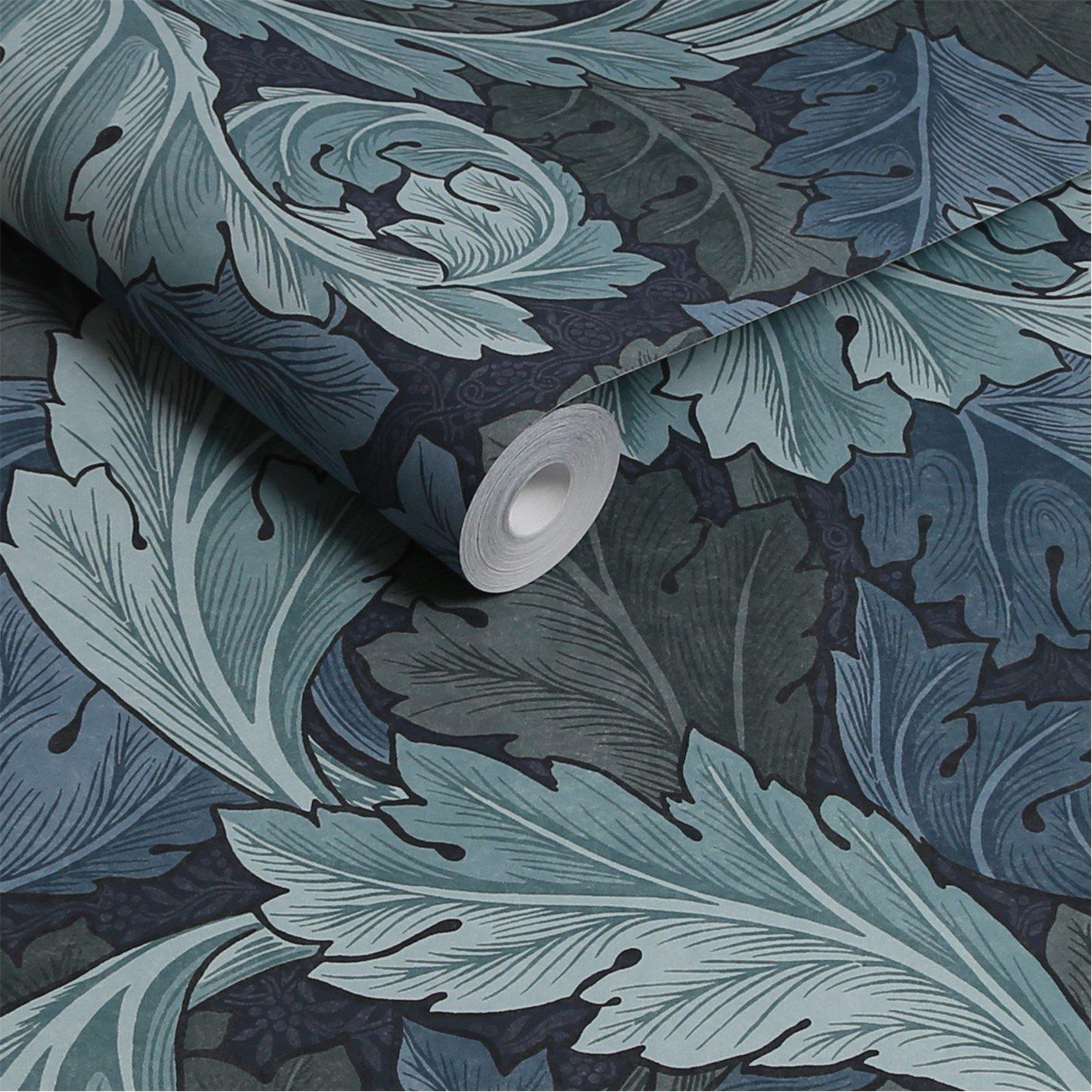 Blue - William Morris at Home - Acanthus Blue Wallpaper - 3