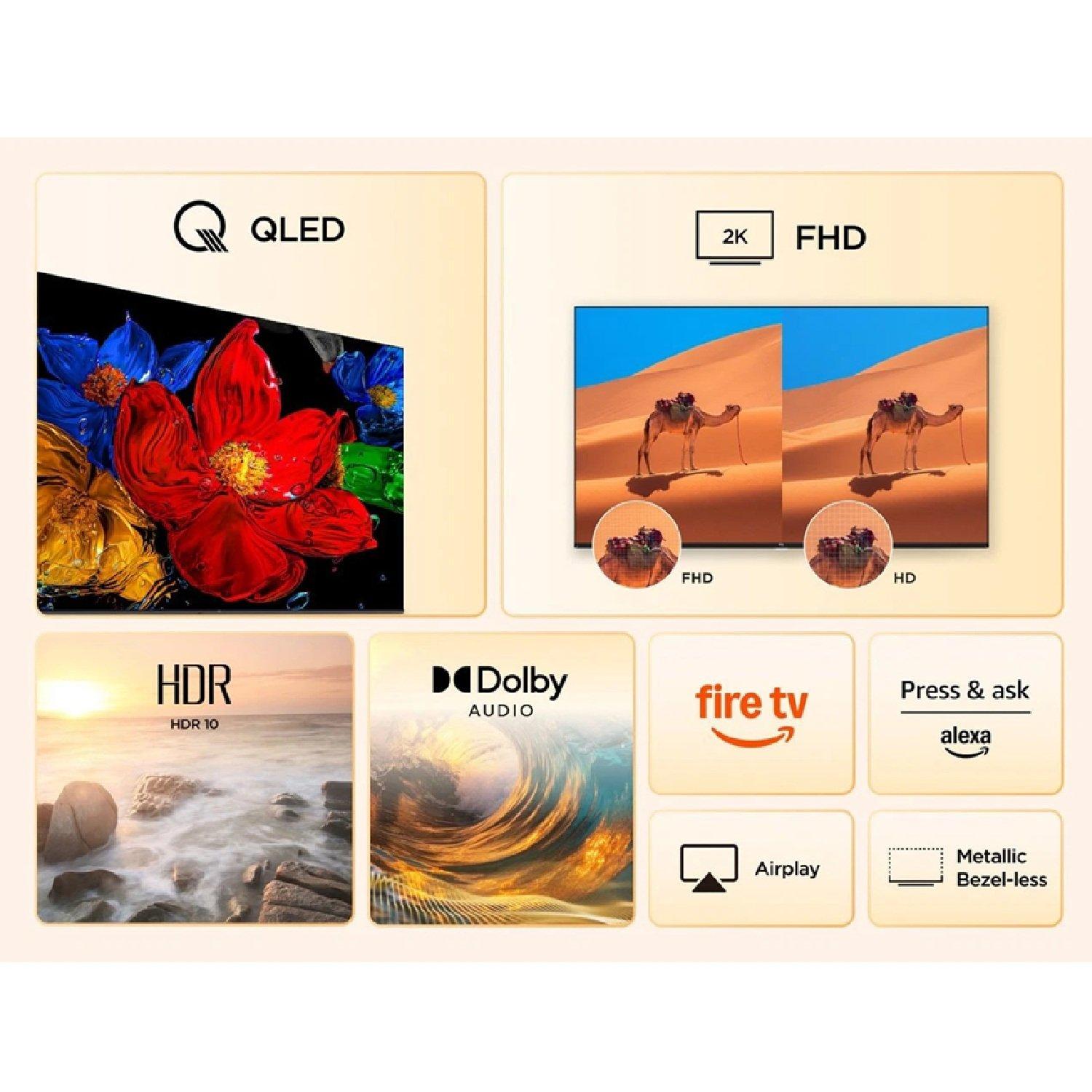 Black - TCL - 32” QLED Full HD Smart Fire TV - 8