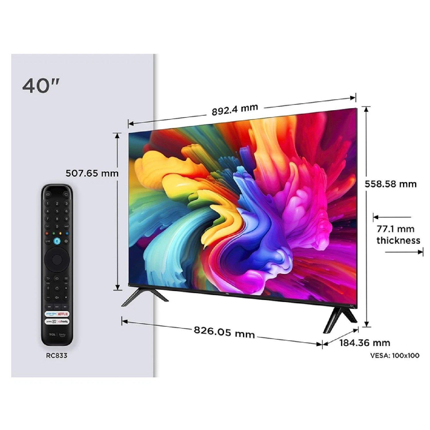 Black - TCL - 40” QLED Full HD Smart Fire TV - 7