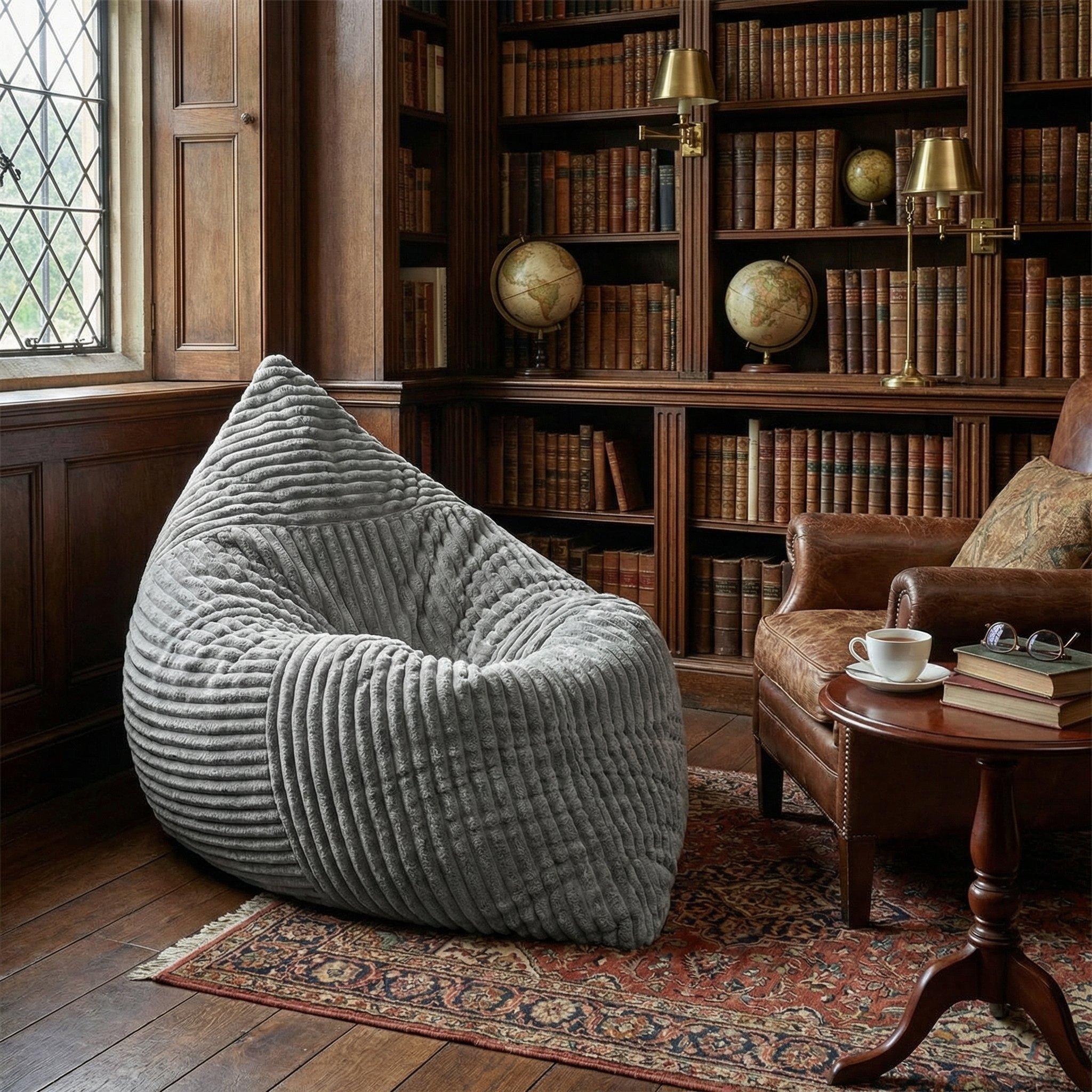 Light Grey - Urban Meuble - Convertible Memory Foam Bean Bag Lounger - 1