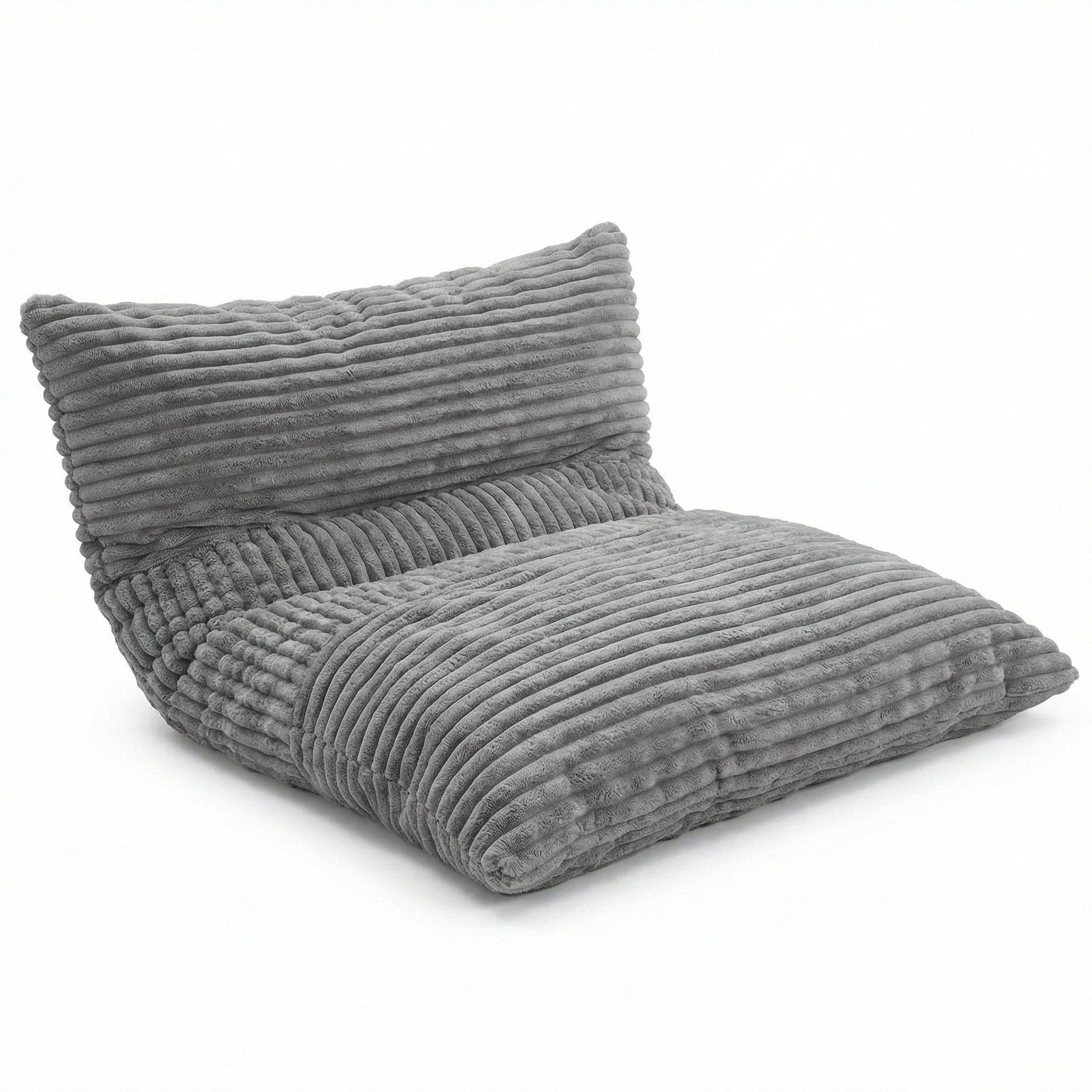 Light Grey - Urban Meuble - Convertible Memory Foam Bean Bag Lounger - 10