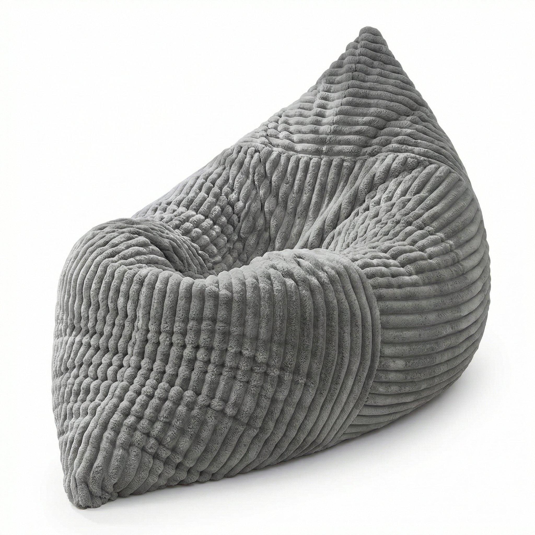 Light Grey - Urban Meuble - Convertible Memory Foam Bean Bag Lounger - 9