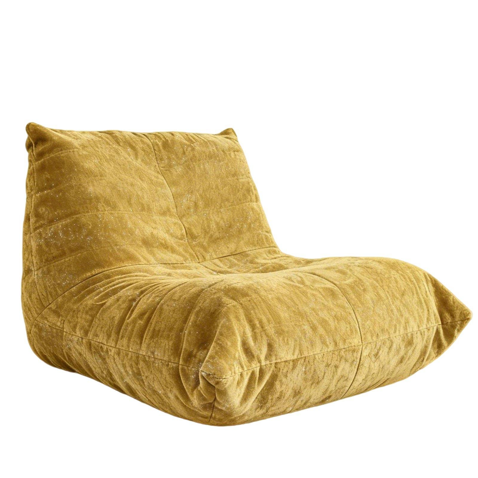 Yellow - Urban Meuble - Luxury Chenille Bean Bag Lazy Sofa - 5