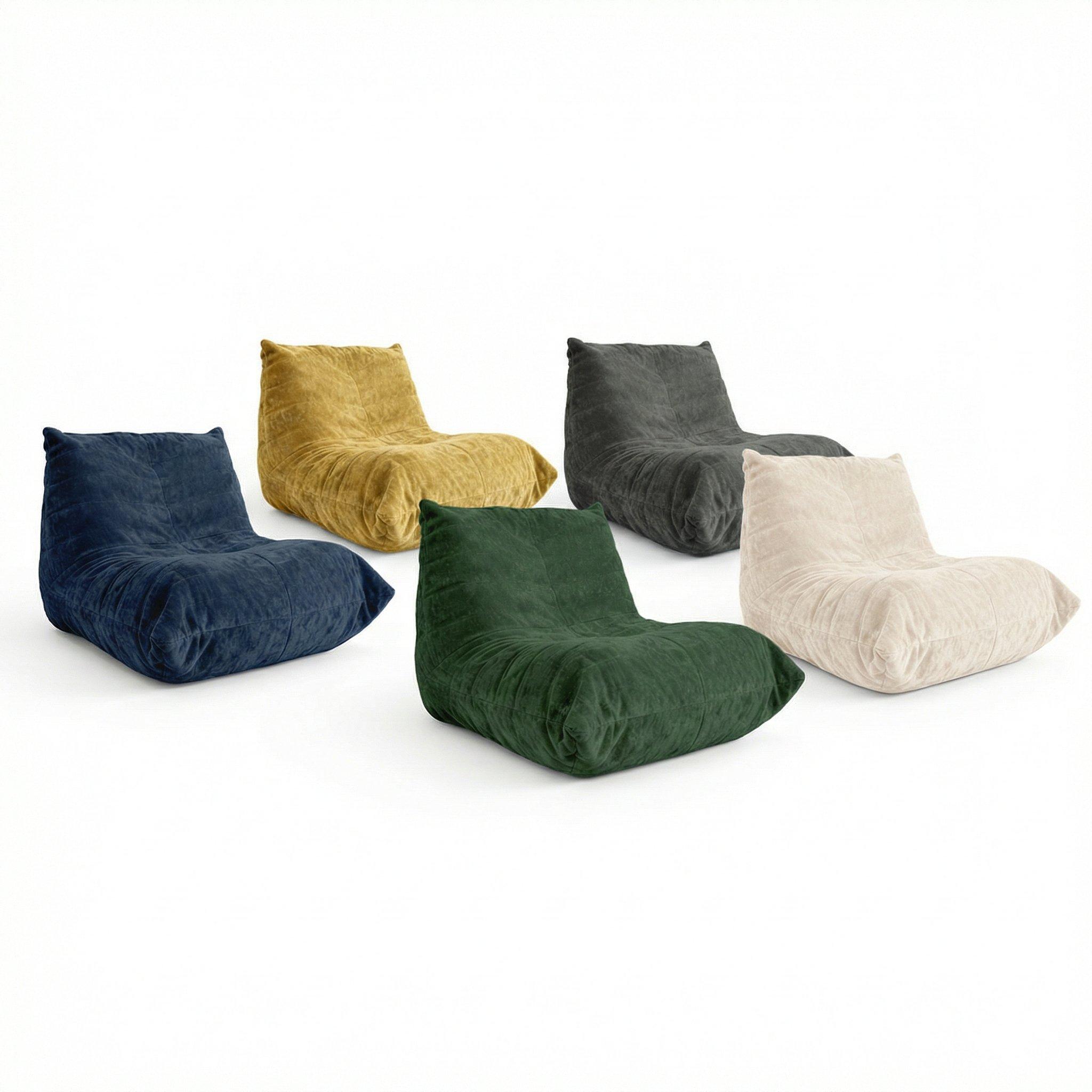 Yellow - Urban Meuble - Luxury Chenille Bean Bag Lazy Sofa - 7