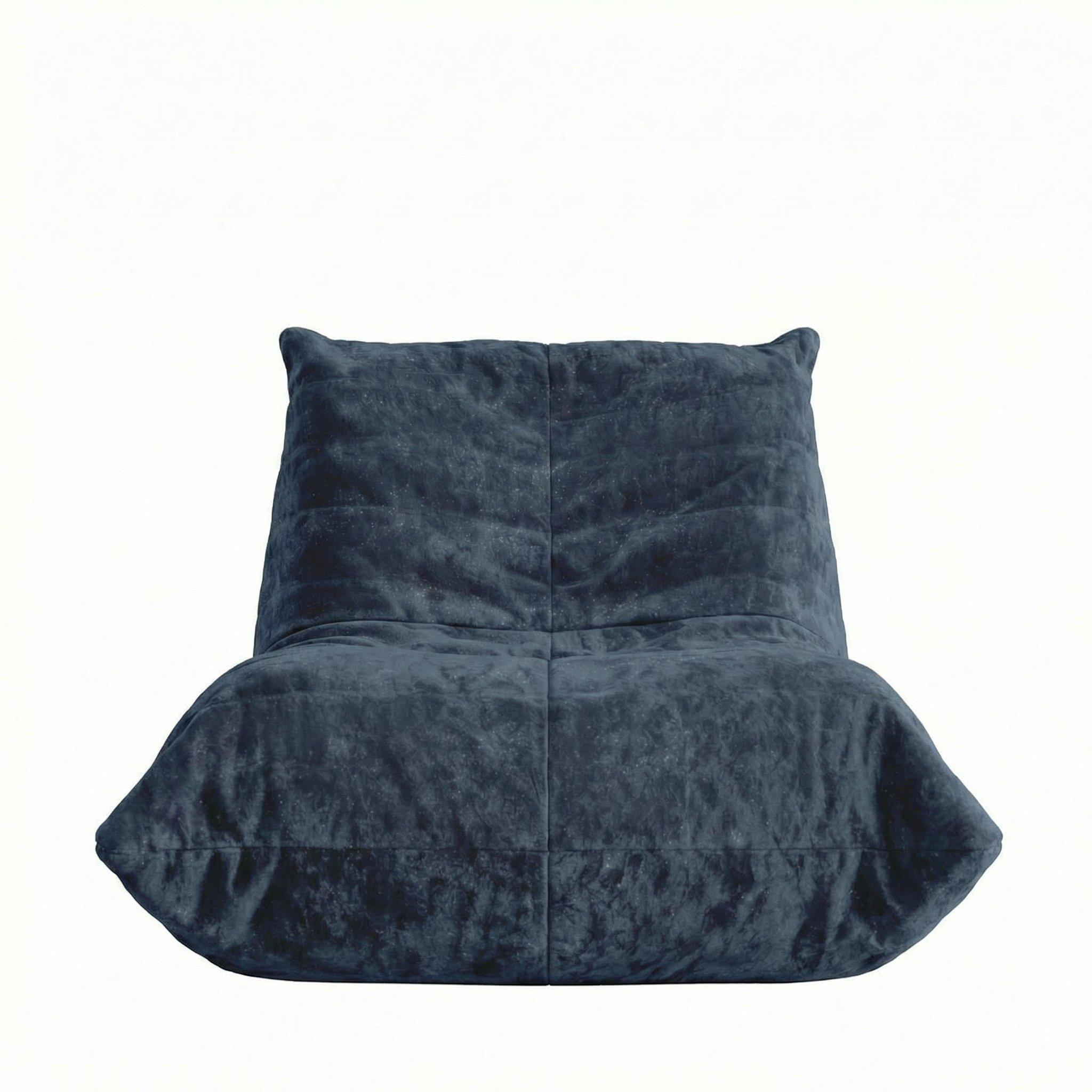 Blue - Urban Meuble - Luxury Chenille Bean Bag Lazy Sofa - 8