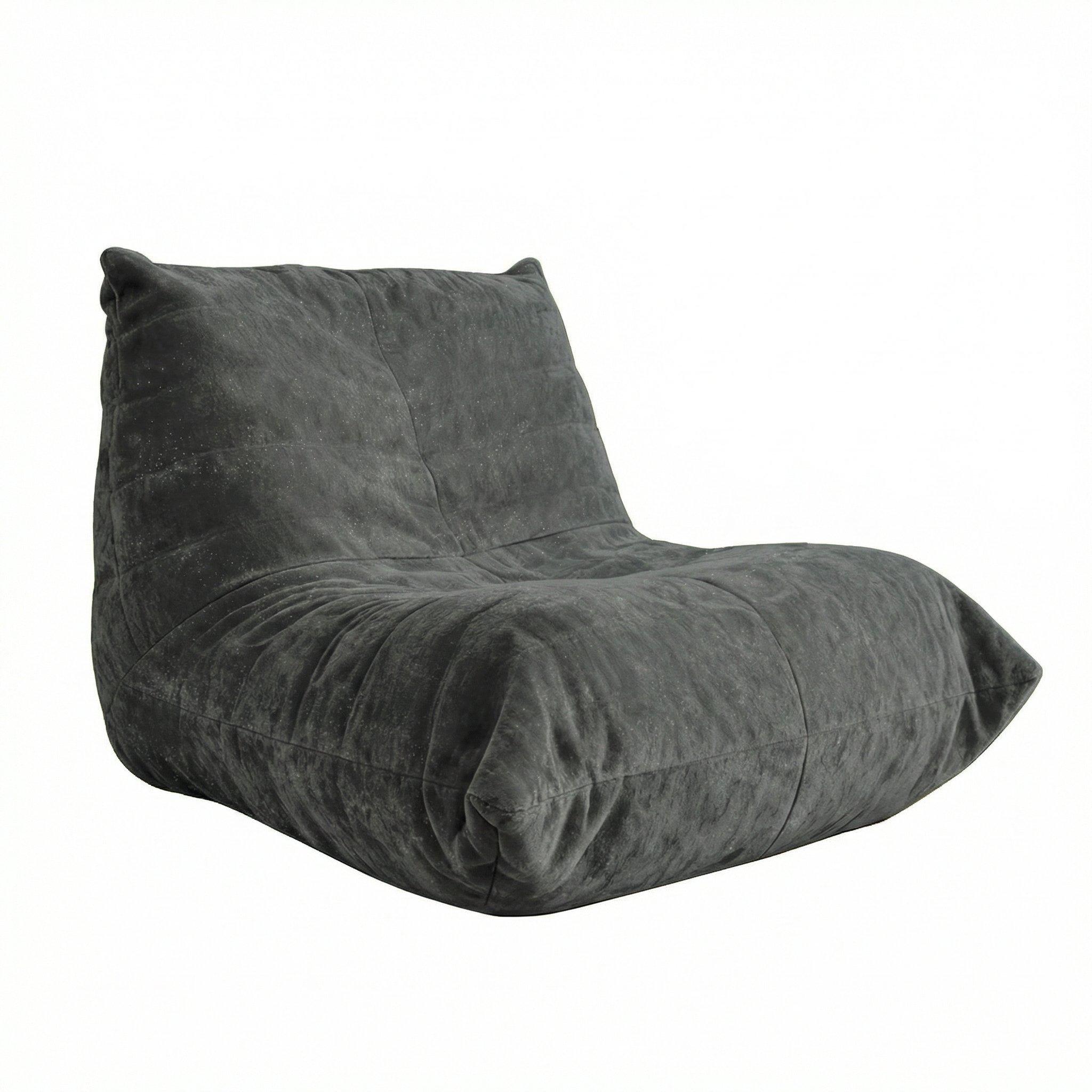 Grey - Urban Meuble - Luxury Chenille Bean Bag Lazy Sofa - 5