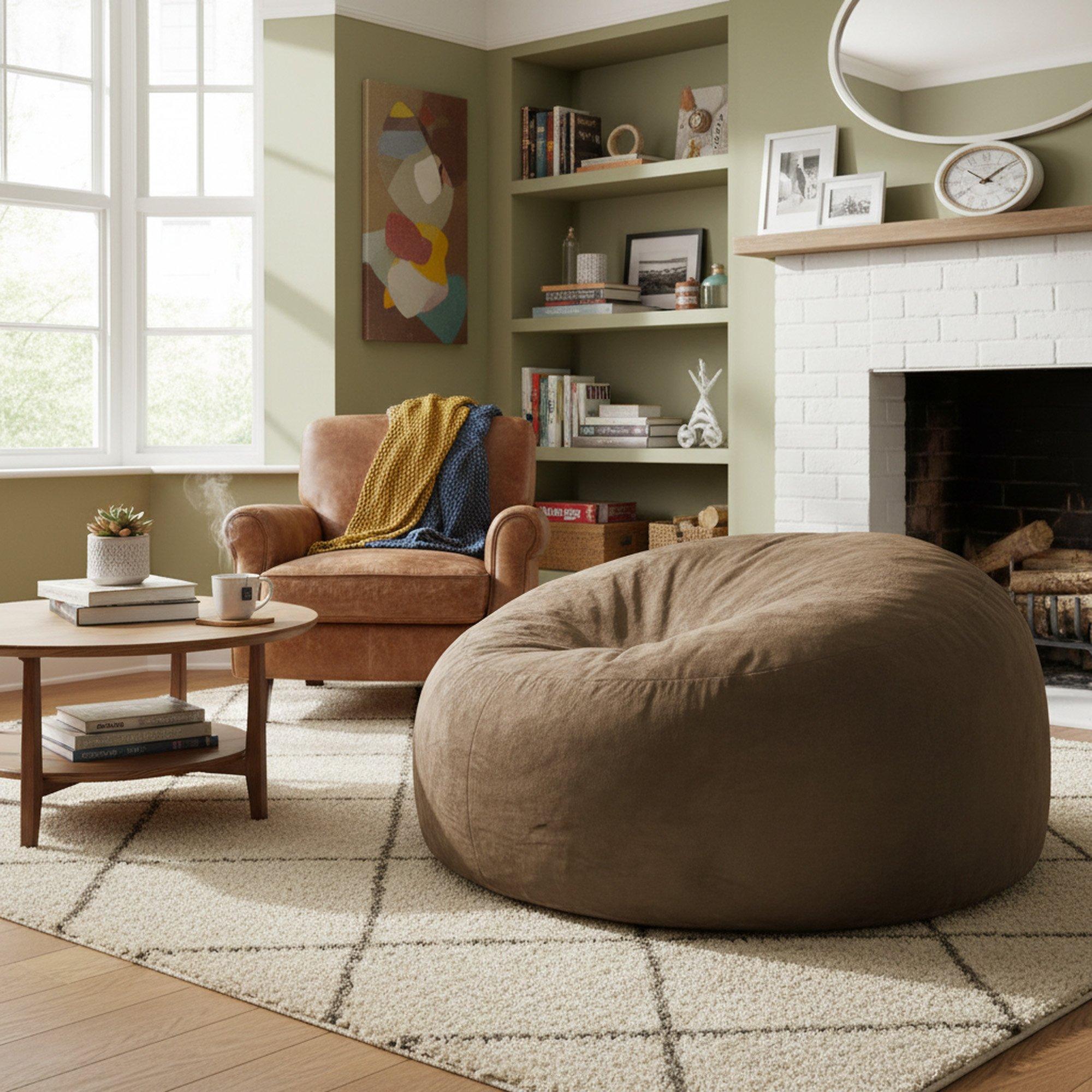 Coffee - Urban Meuble - Modern Round Bean Bag Sofa Chair - 1