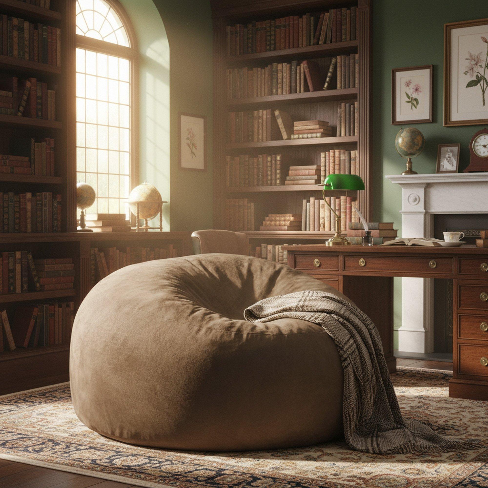 Coffee - Urban Meuble - Modern Round Bean Bag Sofa Chair - 3