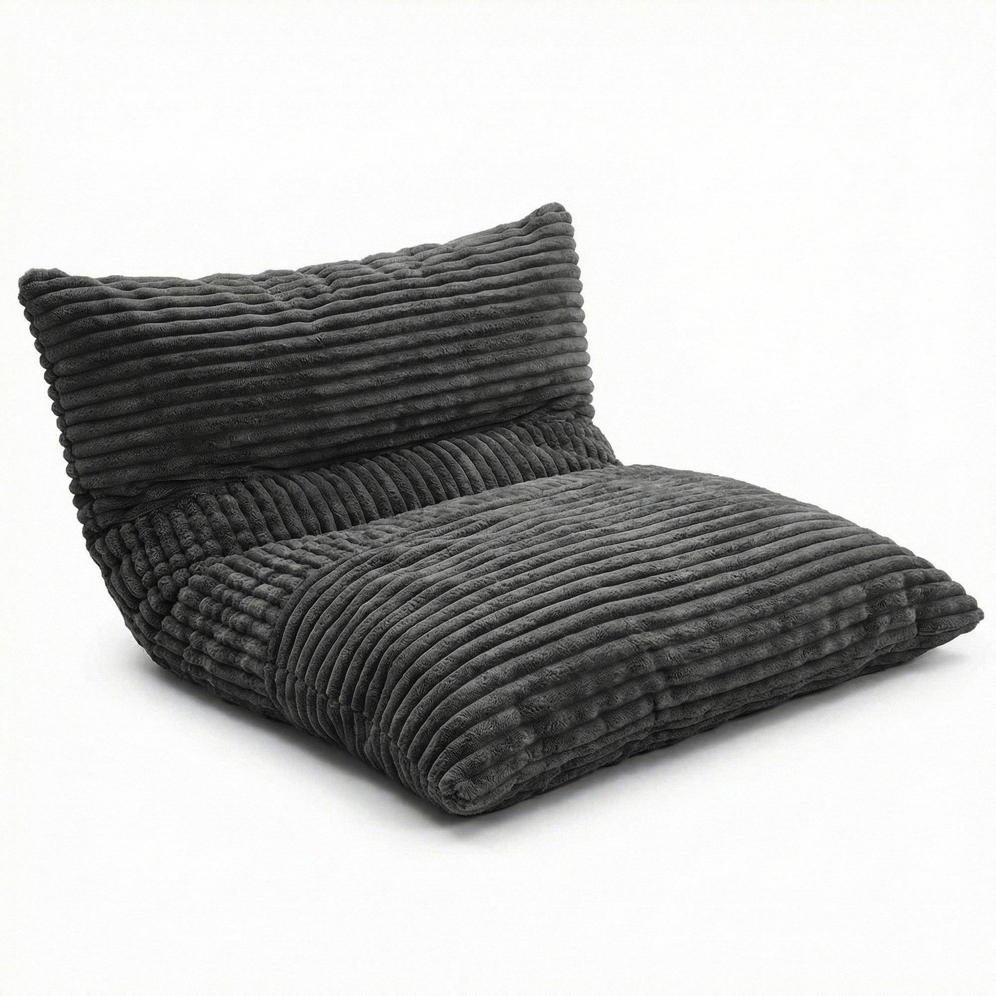 Dark Grey - Urban Meuble - Convertible Memory Foam Bean Bag Lounger - 12