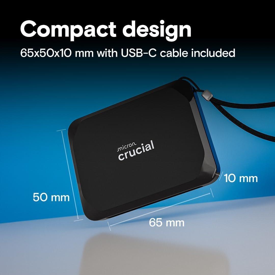 Black - Crucial Technology - Crucial CT1000X9SSD9 External Portable SSD - 6