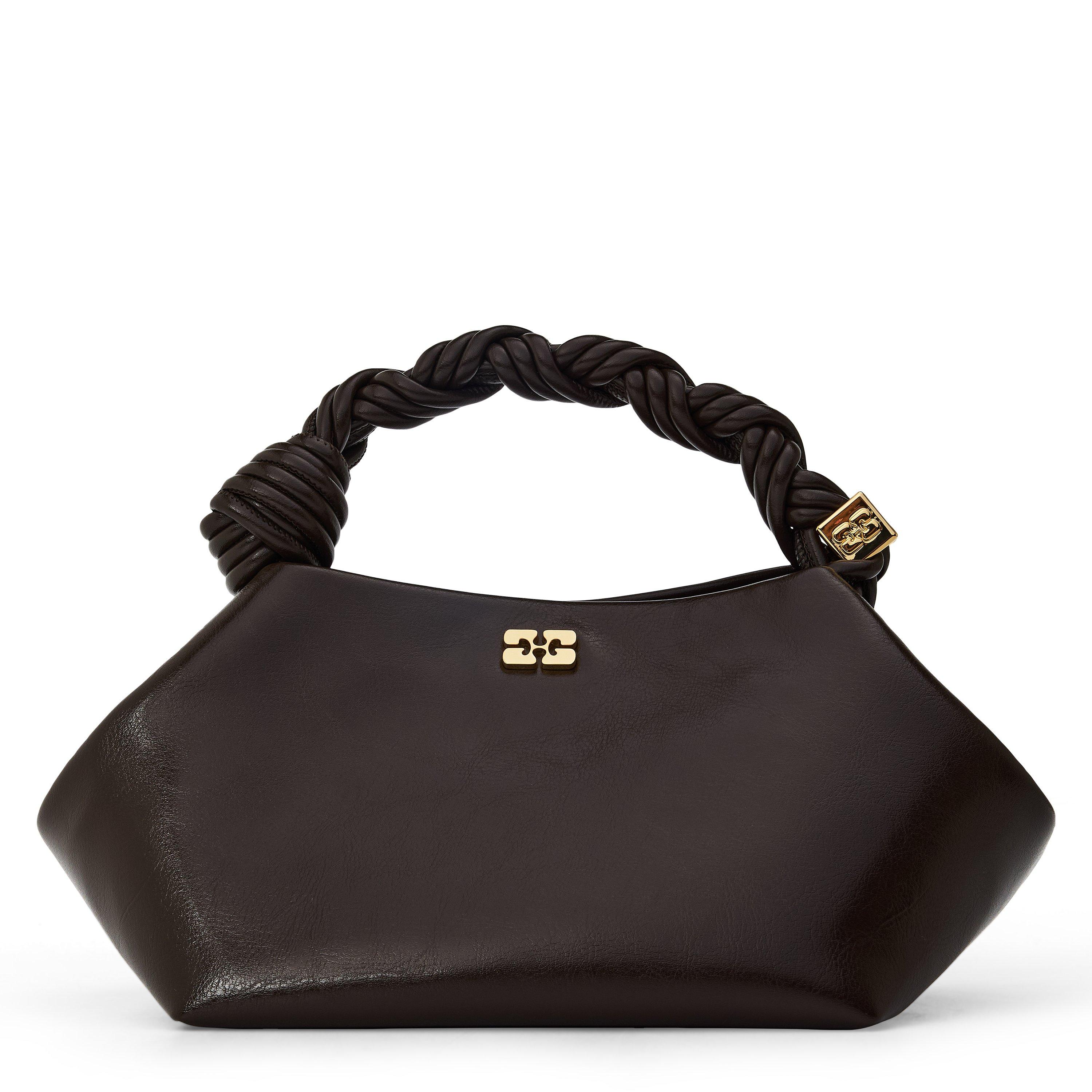 Ganni Women's Buckle Small Crinkle Hobo Bag - Dark Olive