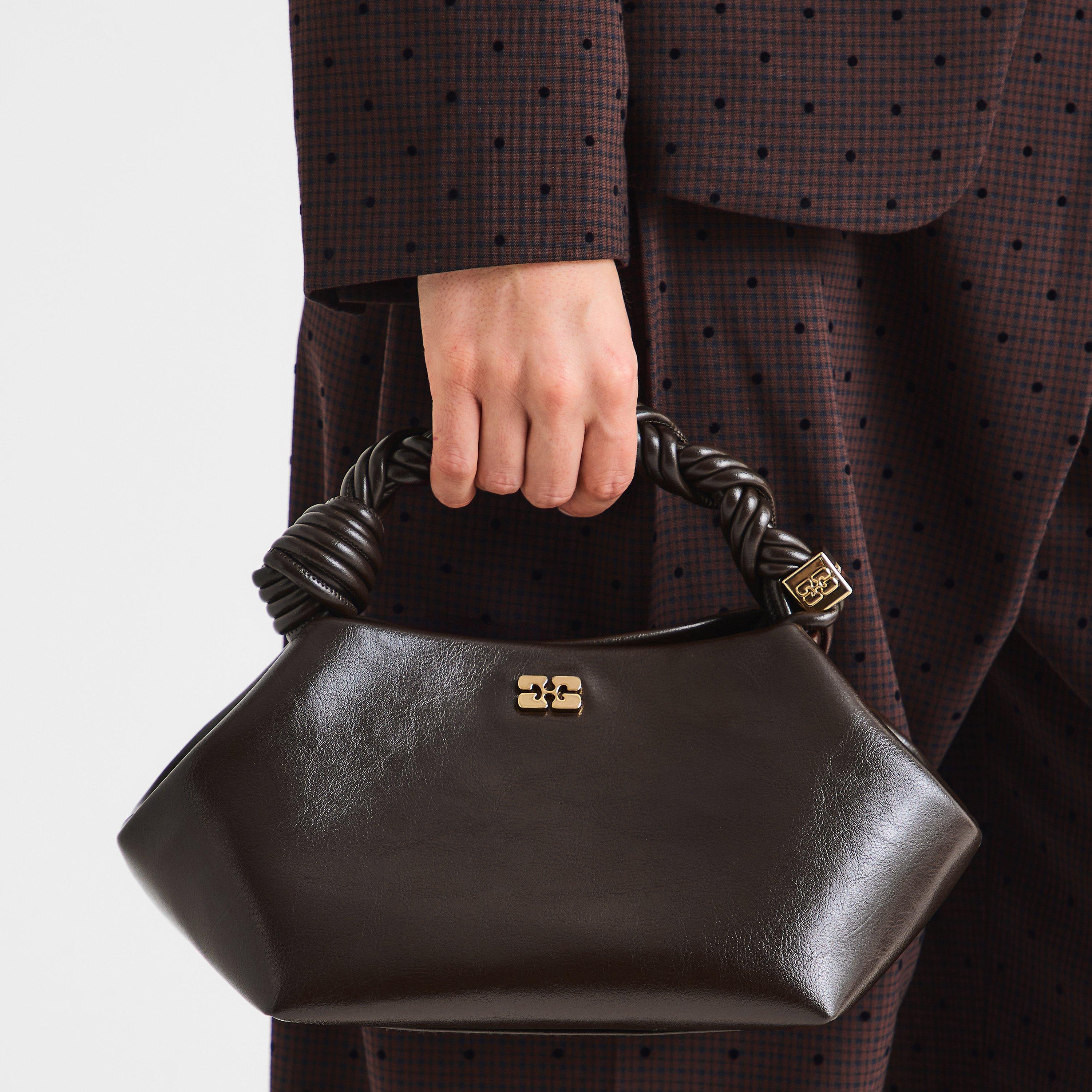 Dark Olive - Ganni - Women's Buckle Small Crinkle Hobo Bag - 3