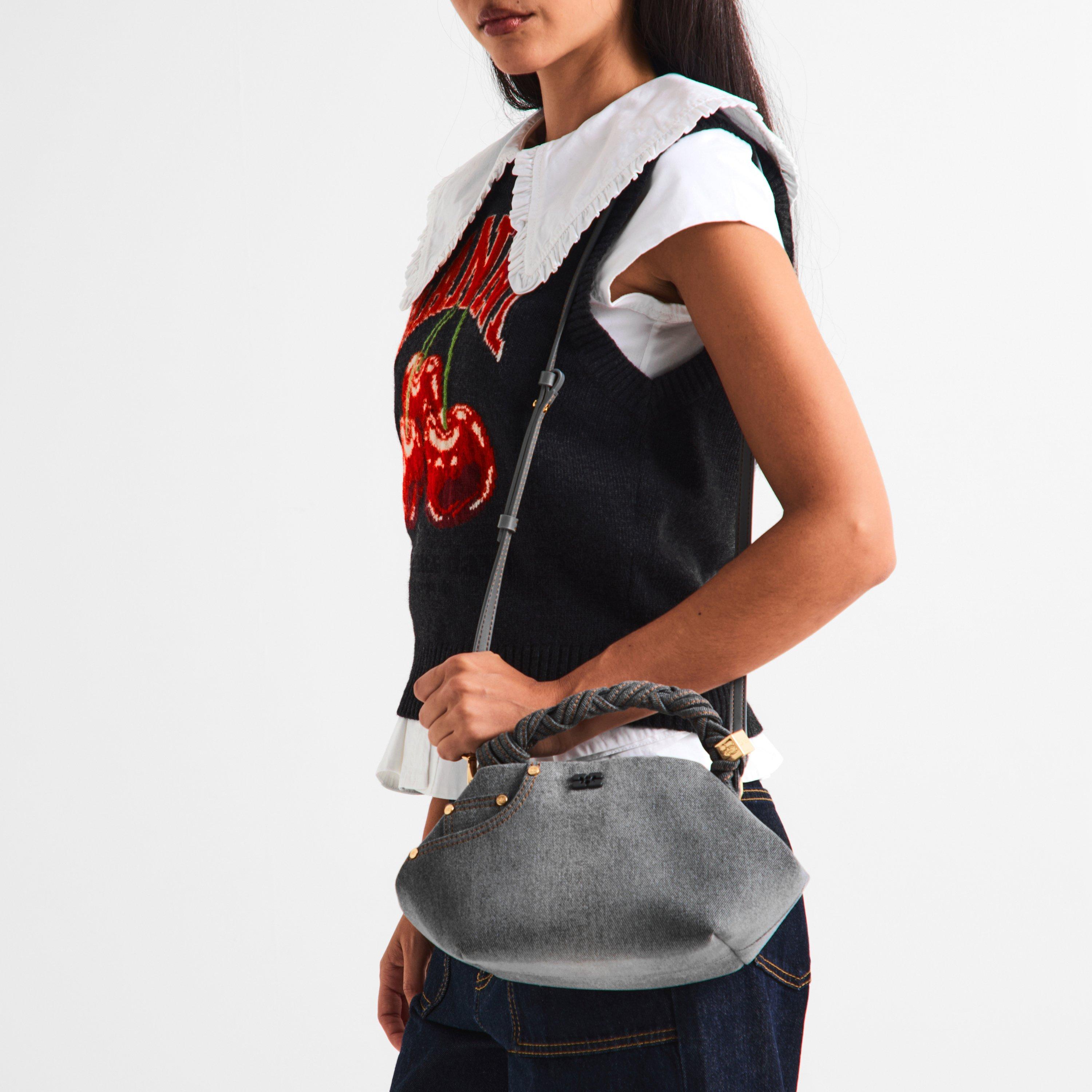 Lava Smoke - Ganni - Women's Small Denim Hobo Bag - 3