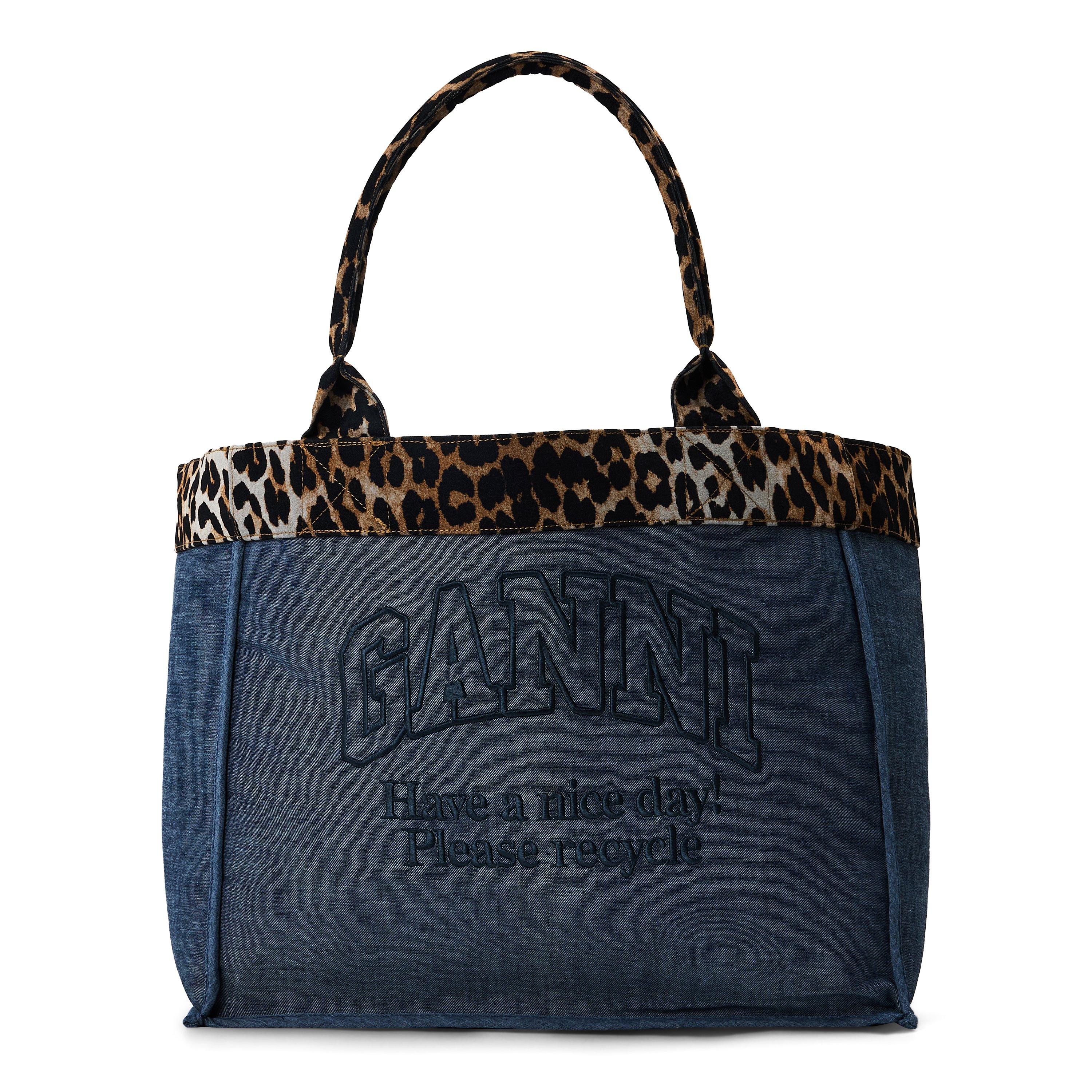 Ganni Women's Medium Shopper Tote Bag - Orion Blue