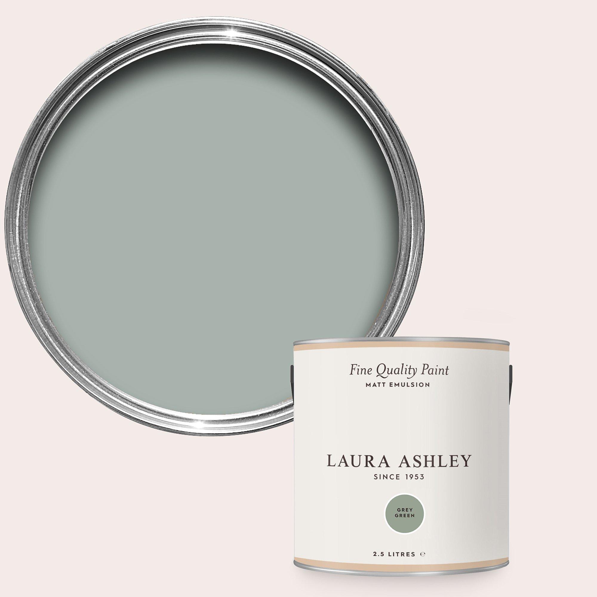 Grey Green - Laura Ashley - Grey Green Paint Kitchen and Bathroom 2.5L - 1