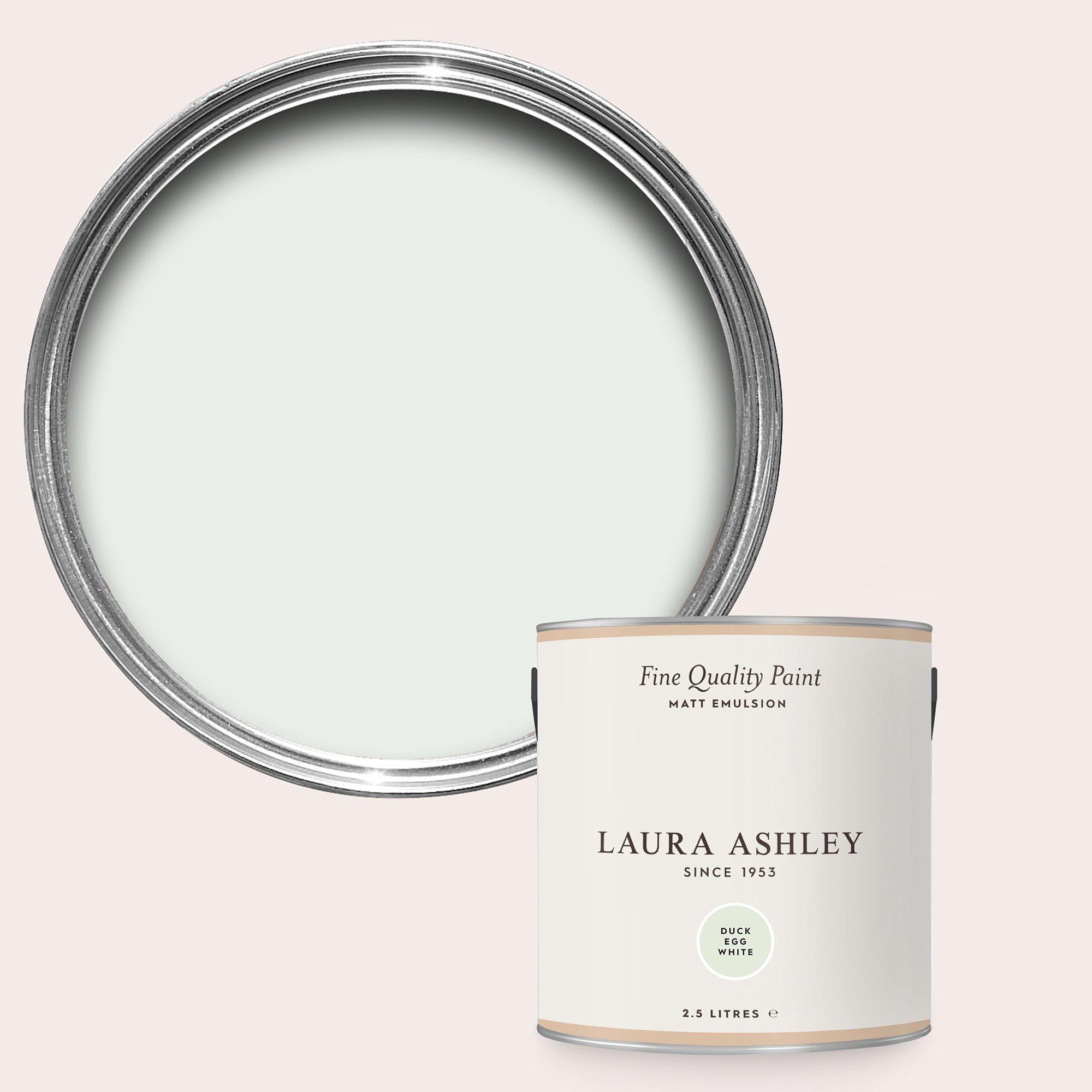 Duck Egg White - Laura Ashley - Duck Egg White Paint Kitchen and Bathroom 2.5L - 1