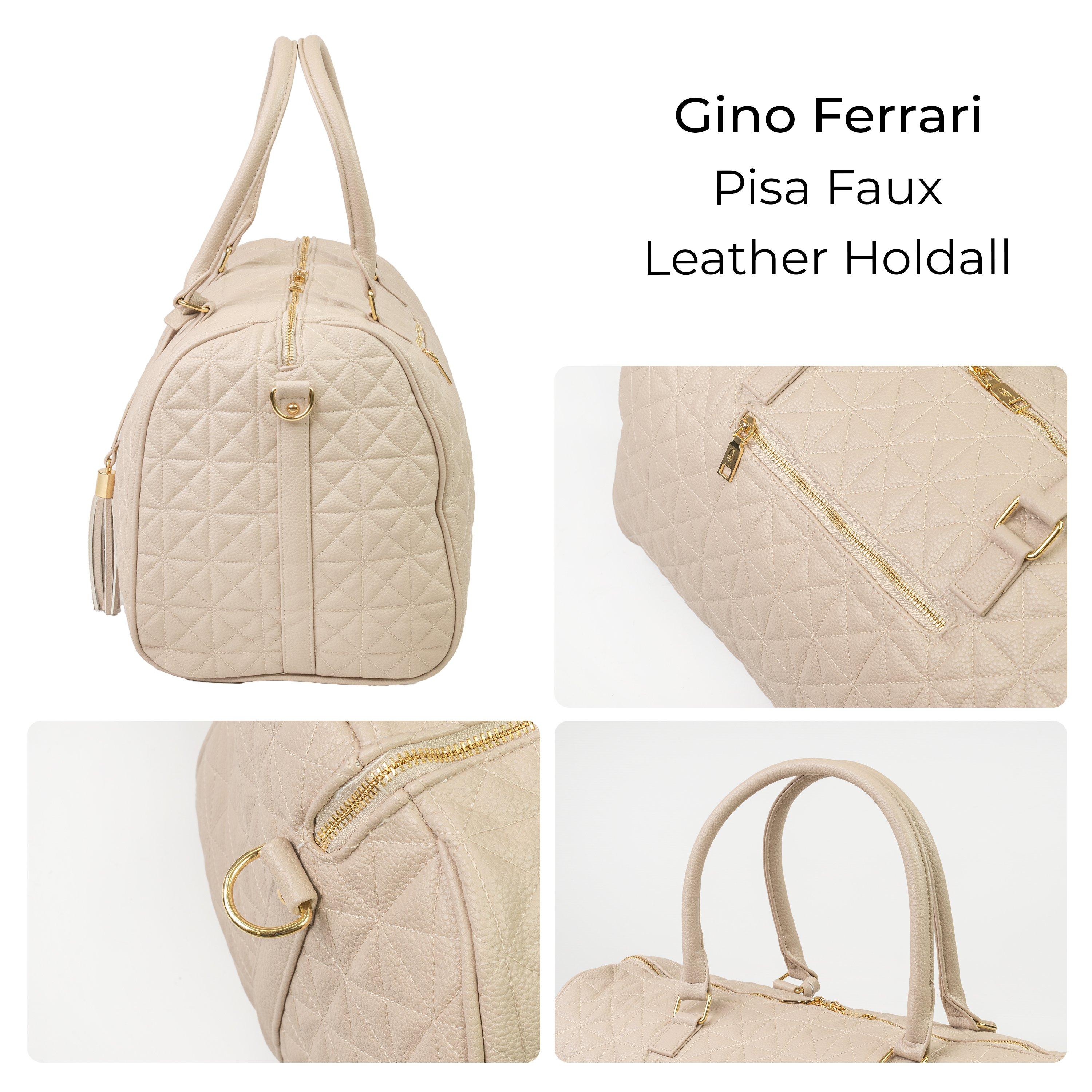 Beige Gfh003 - Gino Ferrari - Pisa Quilted Faux Leather Weekend & Travel Holdall - 4