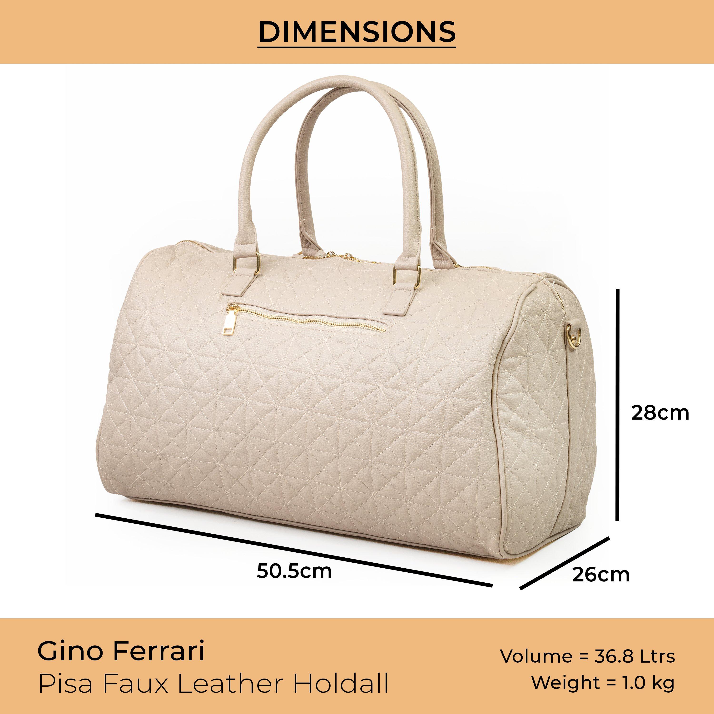 Beige Gfh003 - Gino Ferrari - Pisa Quilted Faux Leather Weekend & Travel Holdall - 6