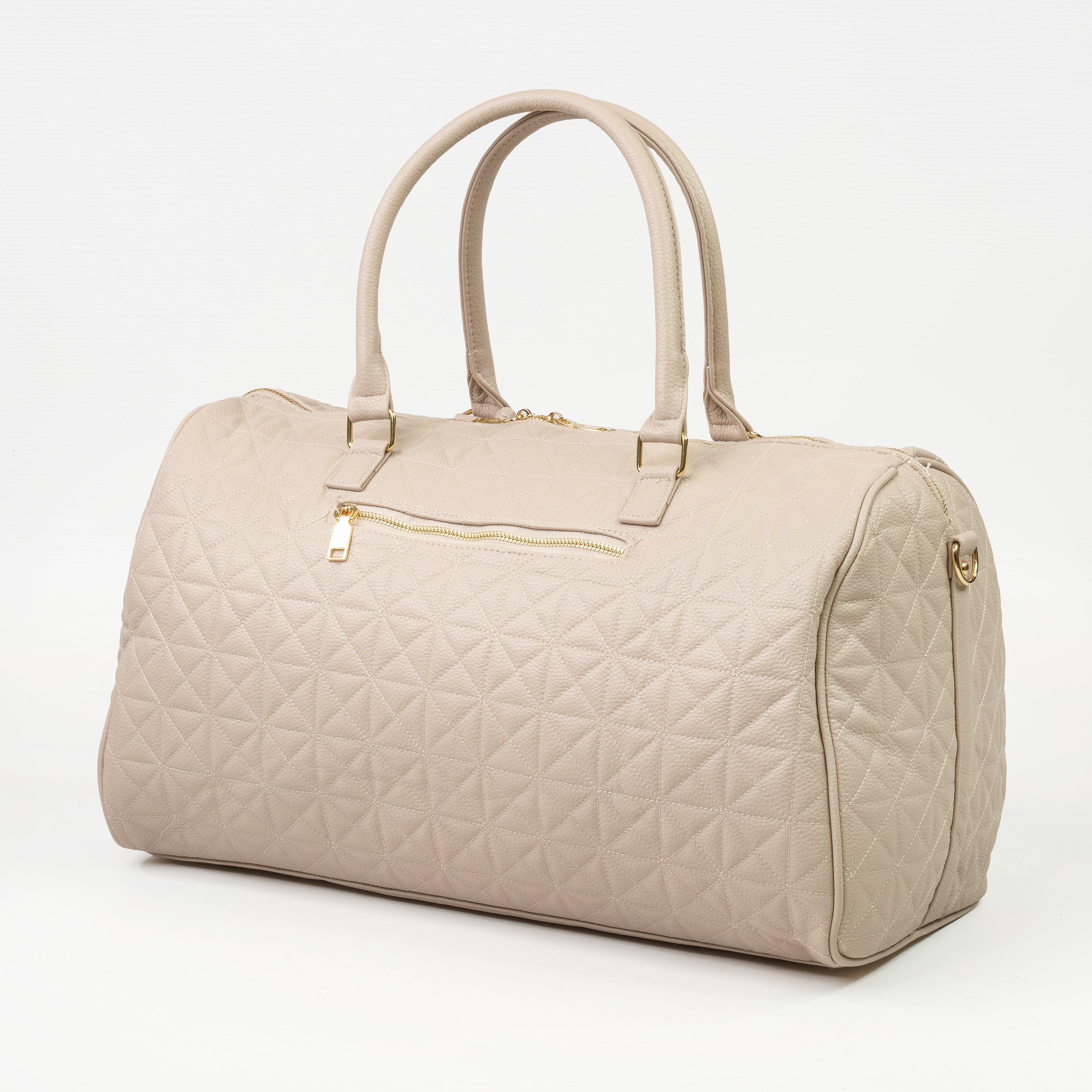 Beige Gfh003 - Gino Ferrari - Pisa Quilted Faux Leather Weekend & Travel Holdall - 8