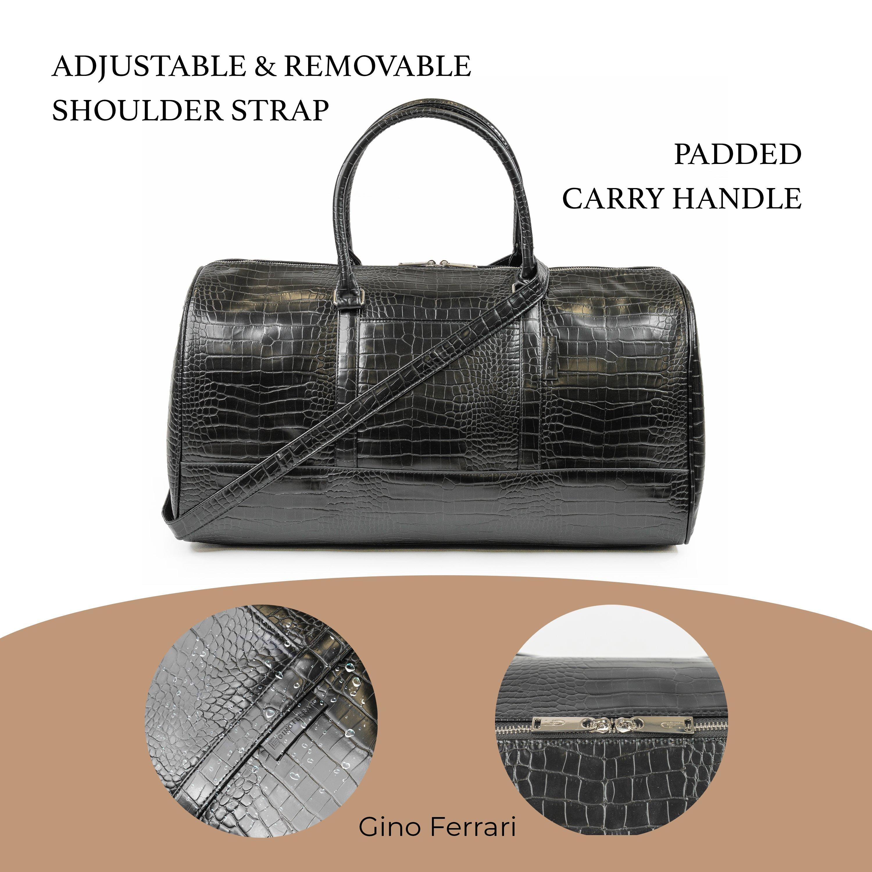 Black Gfh002 - Gino Ferrari - Luca Large Faux Leather Travel Weekend Holdall Bag - 3