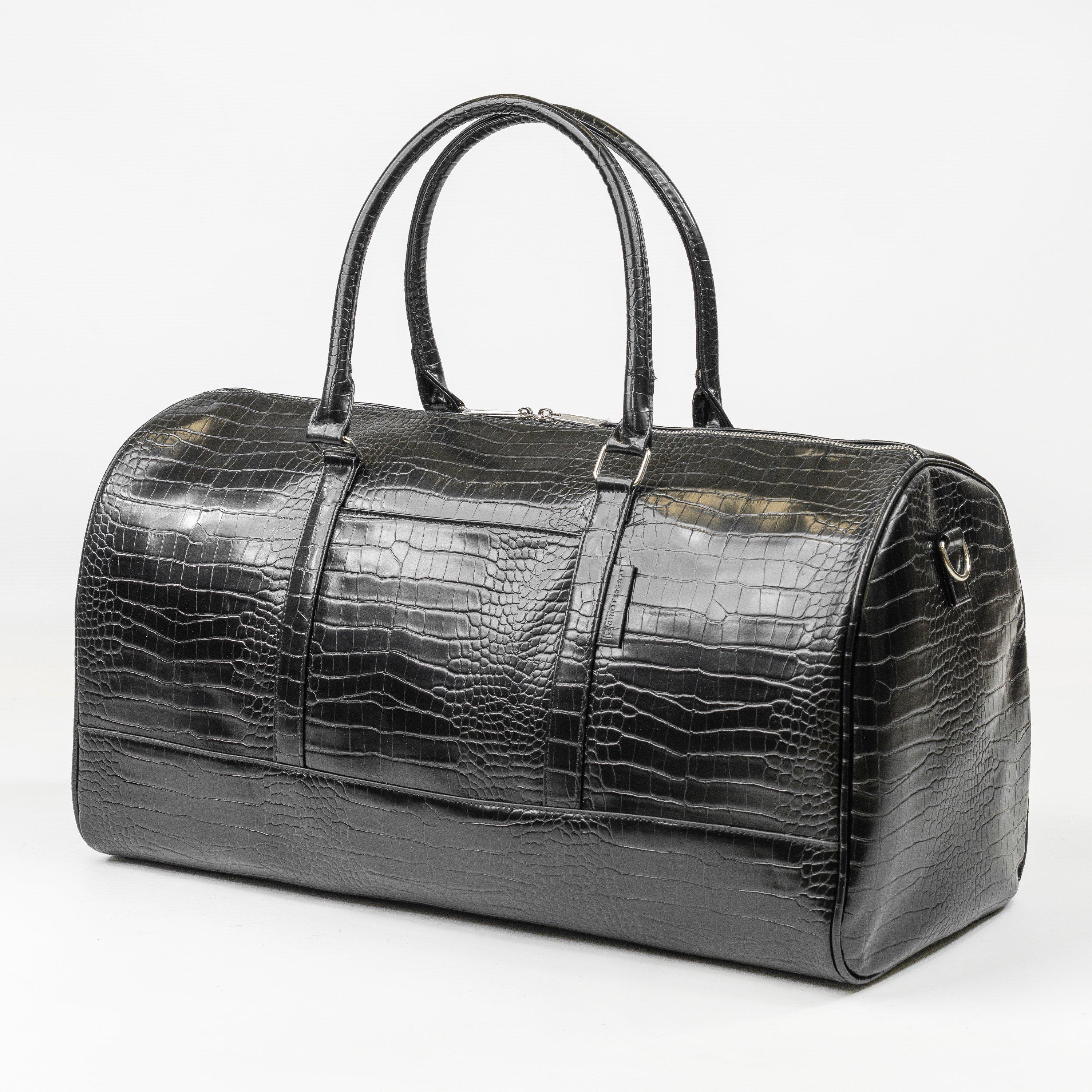 Black Gfh002 - Gino Ferrari - Luca Large Faux Leather Travel Weekend Holdall Bag - 8