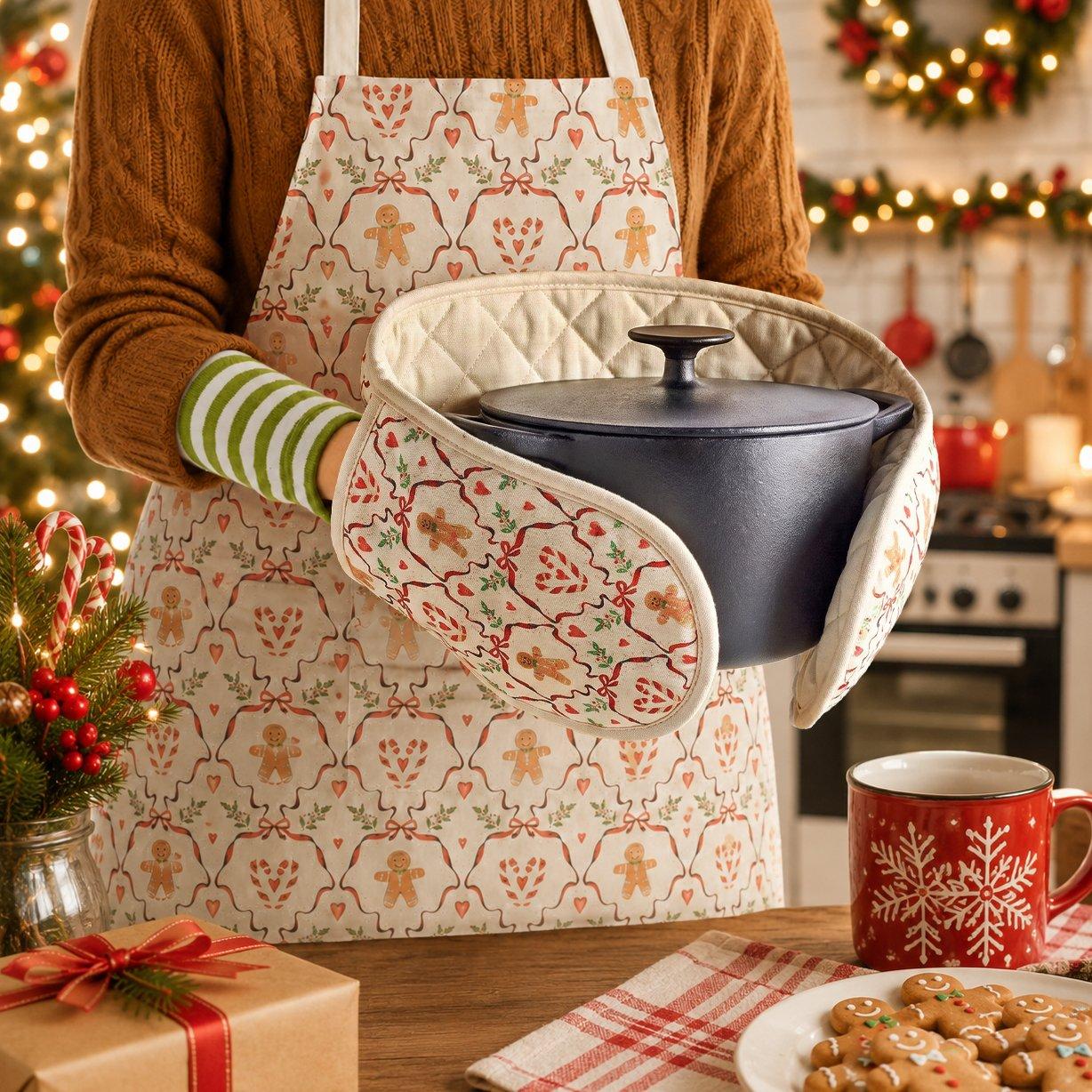 Gingerbread - The Spirit Of Christmas - Festive Oven Gloves - 1