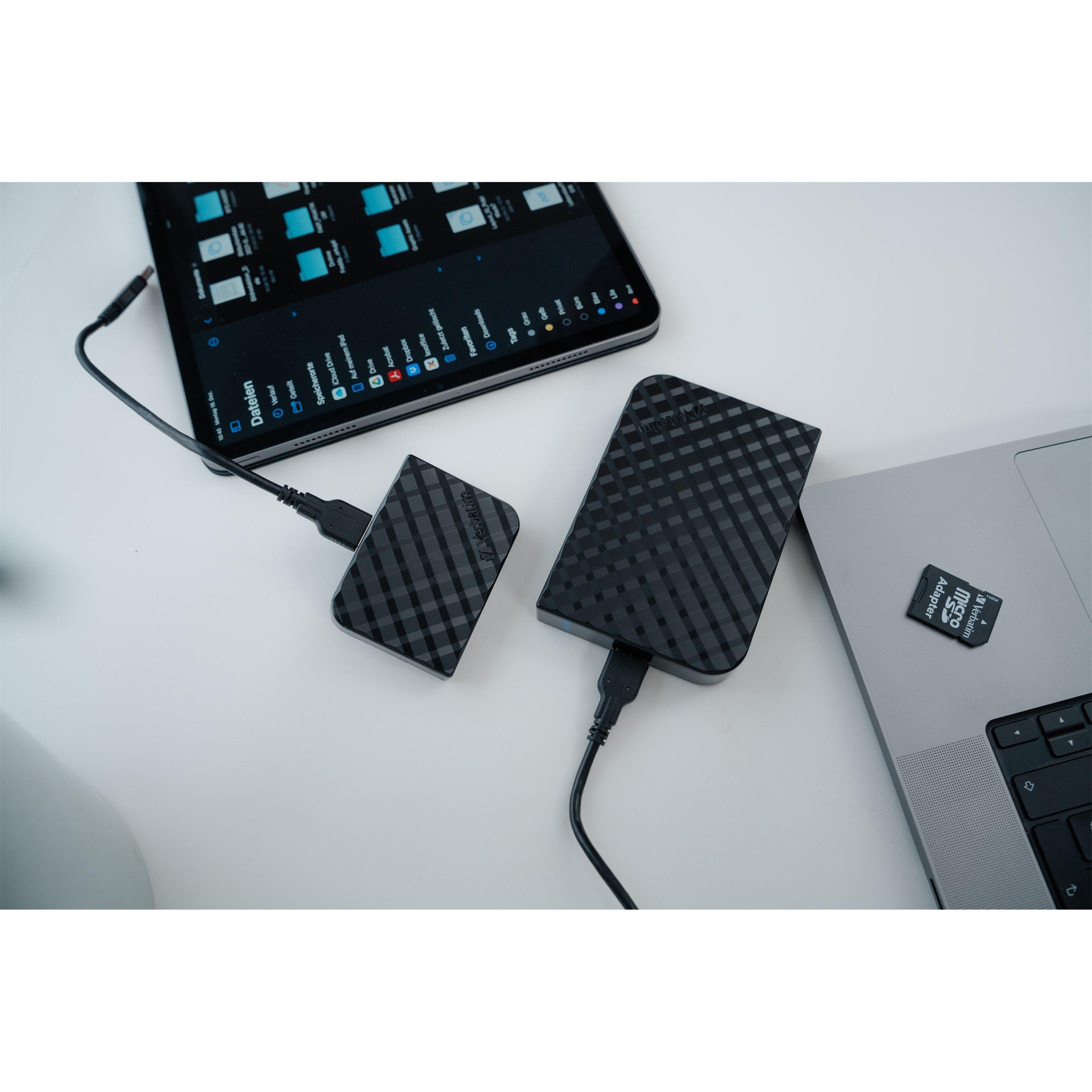 Preto - Verbatim - Verbatim 53223 4TB Store n Go USB 3.0 Portable Hard Drive - Black - 4