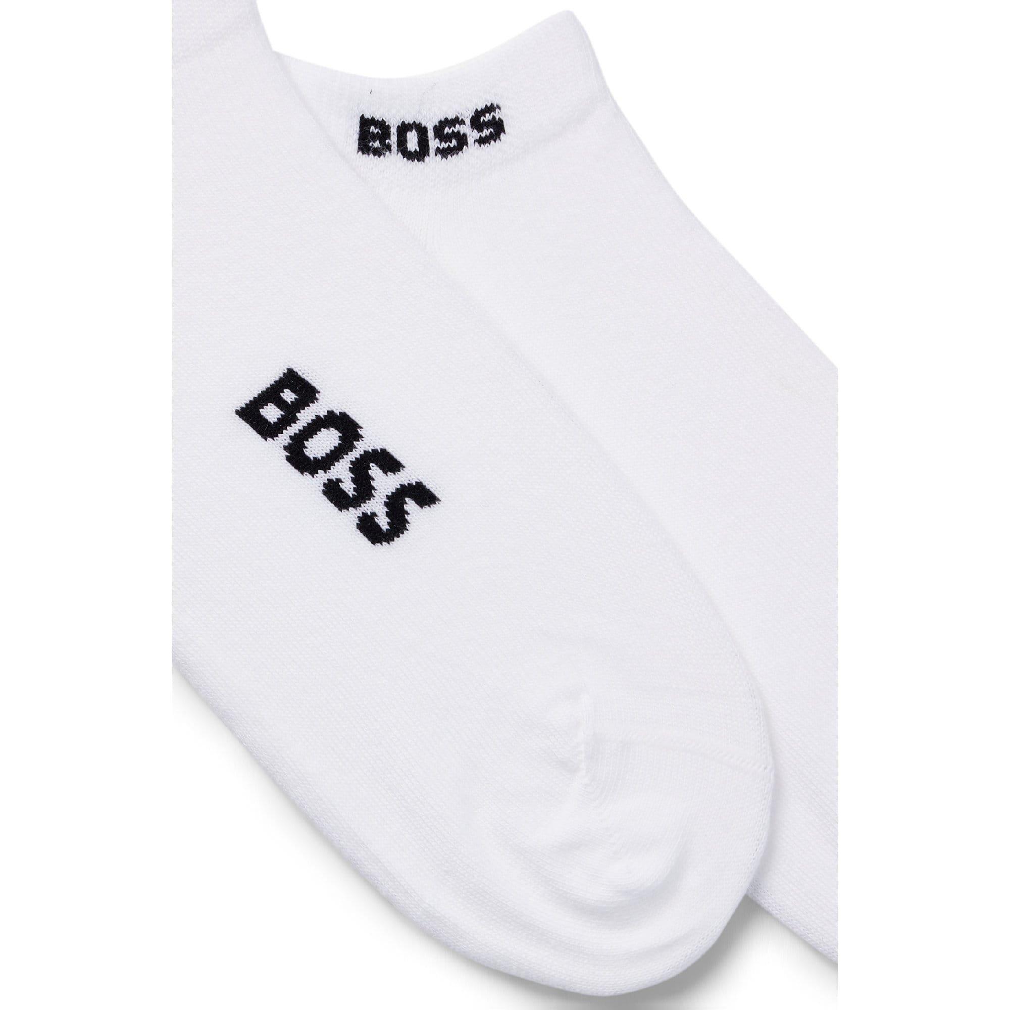 White - Boss - 2 Pack of Logo Ankle Socks - 3