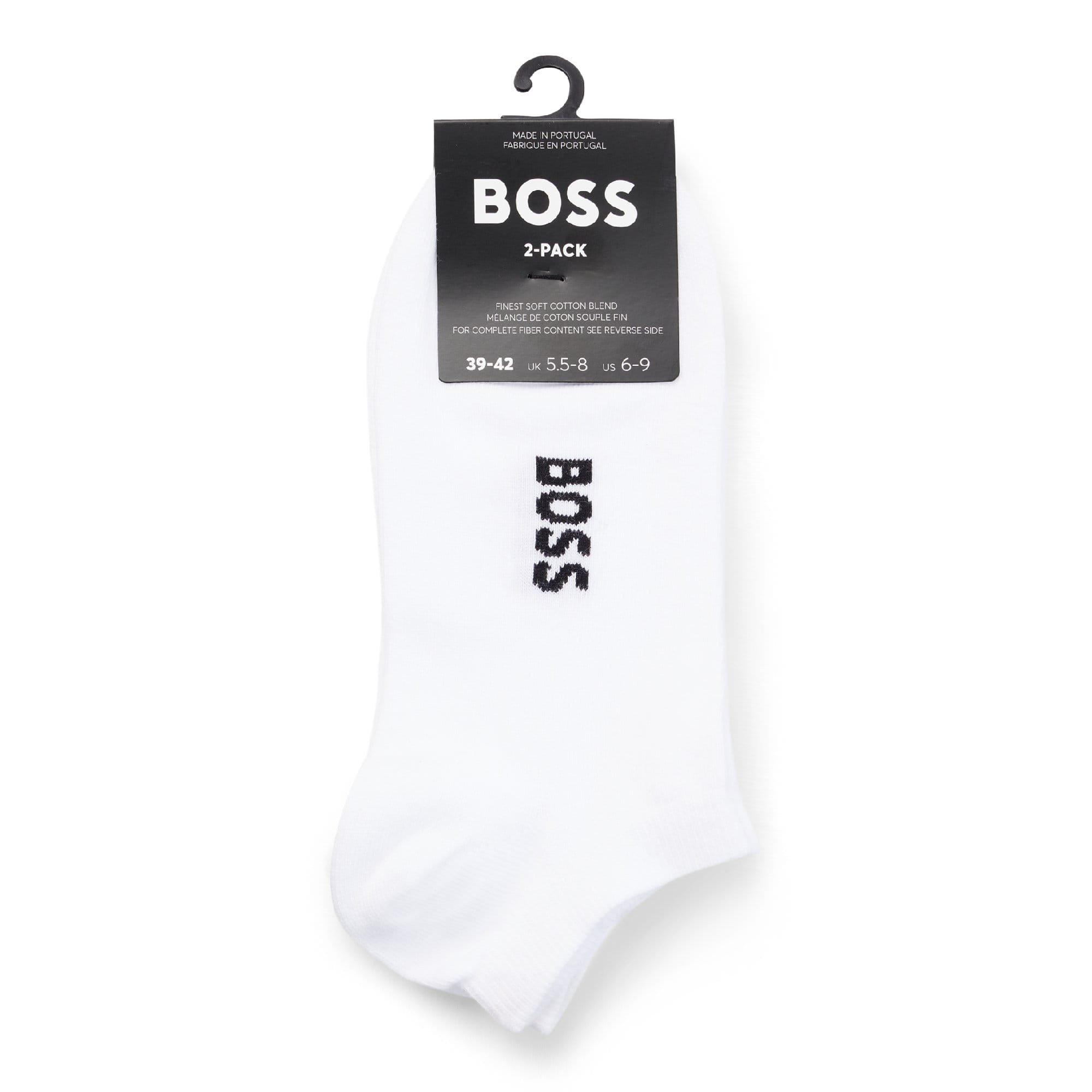 White - Boss - 2 Pack of Logo Ankle Socks - 4
