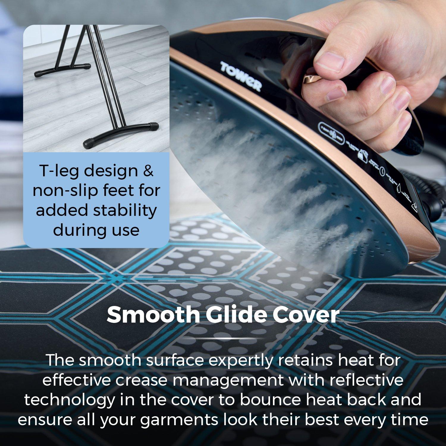 Blue - Tower - T873001BLK Geo Pro Oversize Ironing Board - 5
