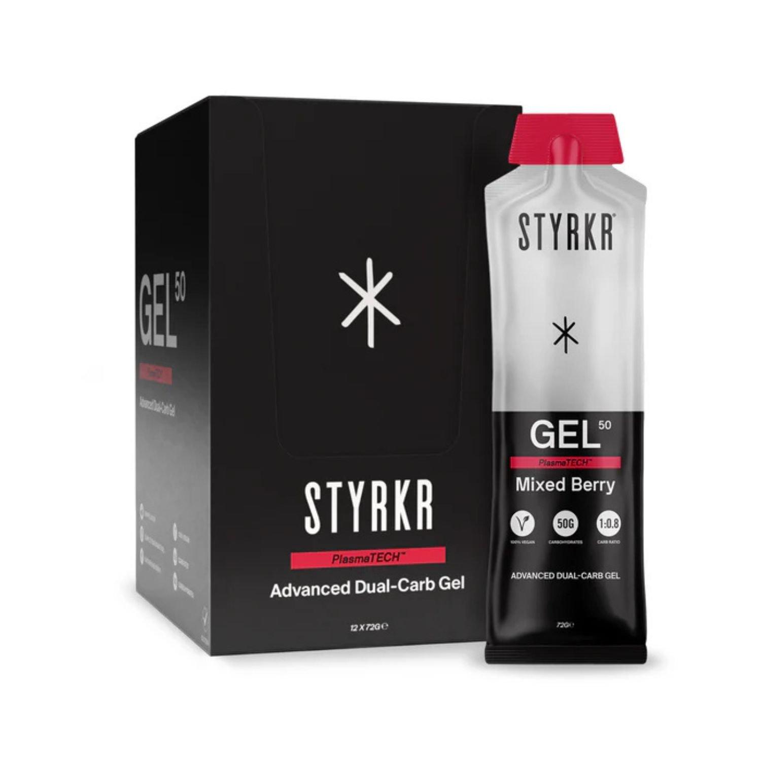 STYRKR GEL50 Dual-Carb Energy Gel (12 x 72g) - Mixed Berry