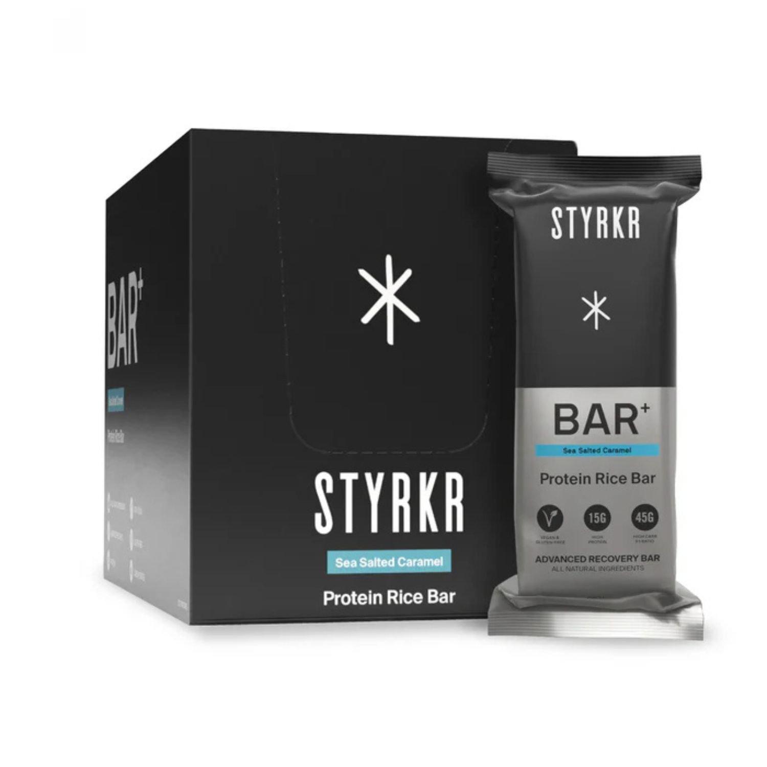 Styrkr  Bar+ Vegan Protein & Energy Bar (12 X 65G) - Sea Salt Carame - Pack of 12