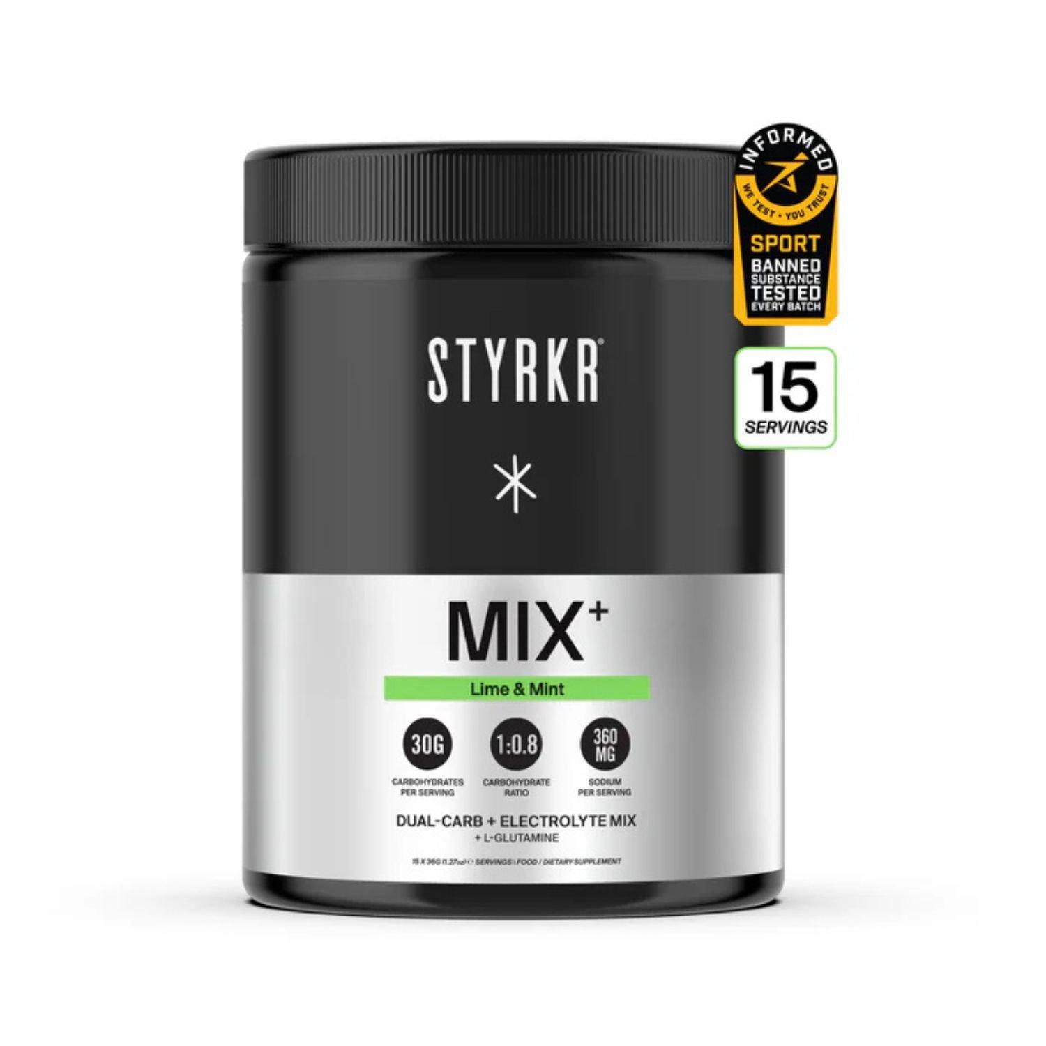 Styrkr  Mix+ Dual-Carb & Electrolyte Mix 555G - Lime And Mint ( - Single Tub