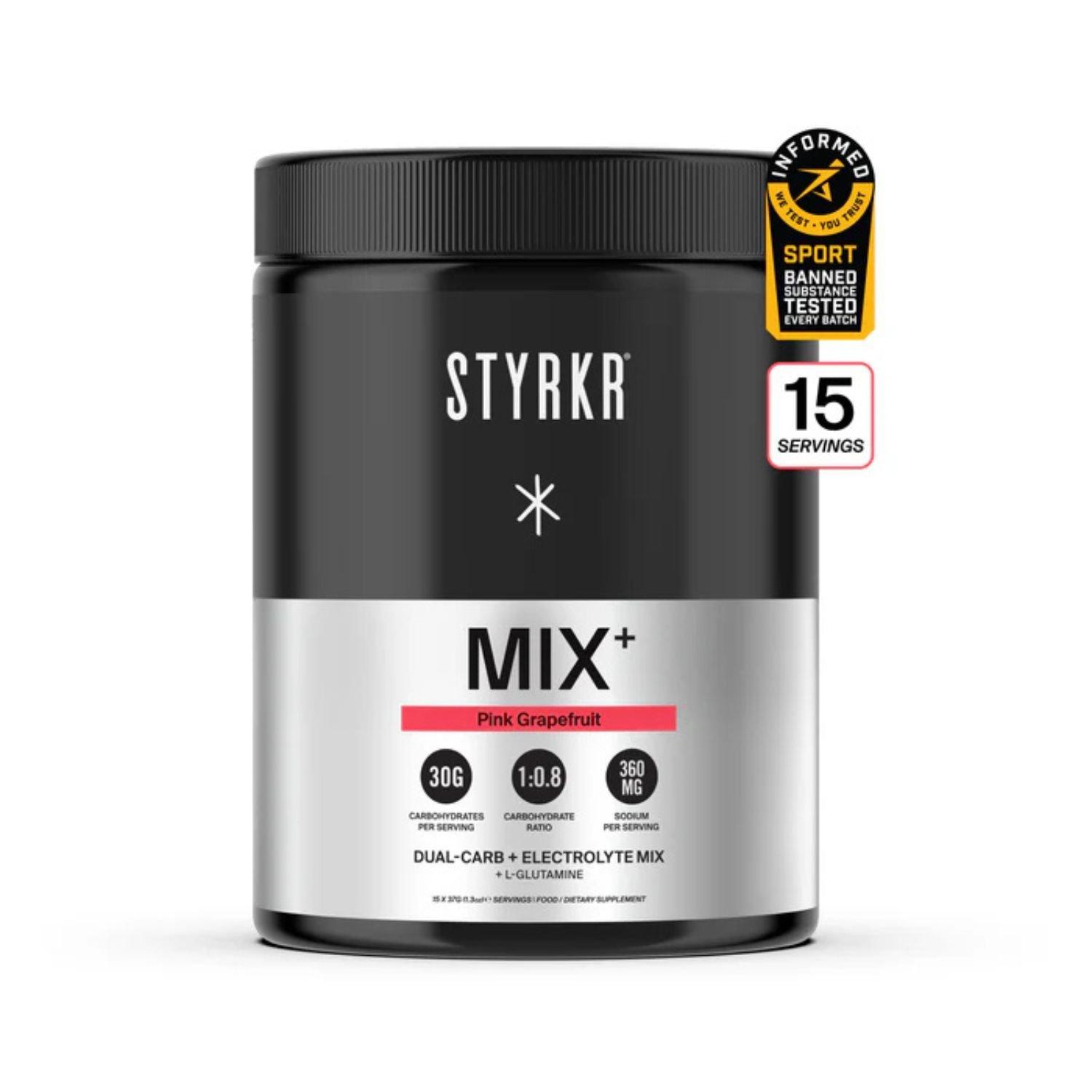 Styrkr  Mix+ Dual-Carb & Electrolyte Mix 555G - Pink Grapefruit - Single Tub
