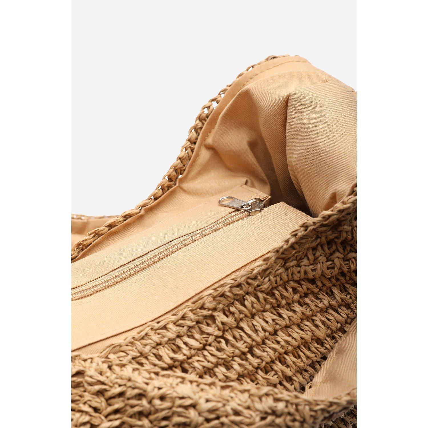 Marrone - Wheres That From - Where’s Slouchy Raffia Shoulder Bag - 5