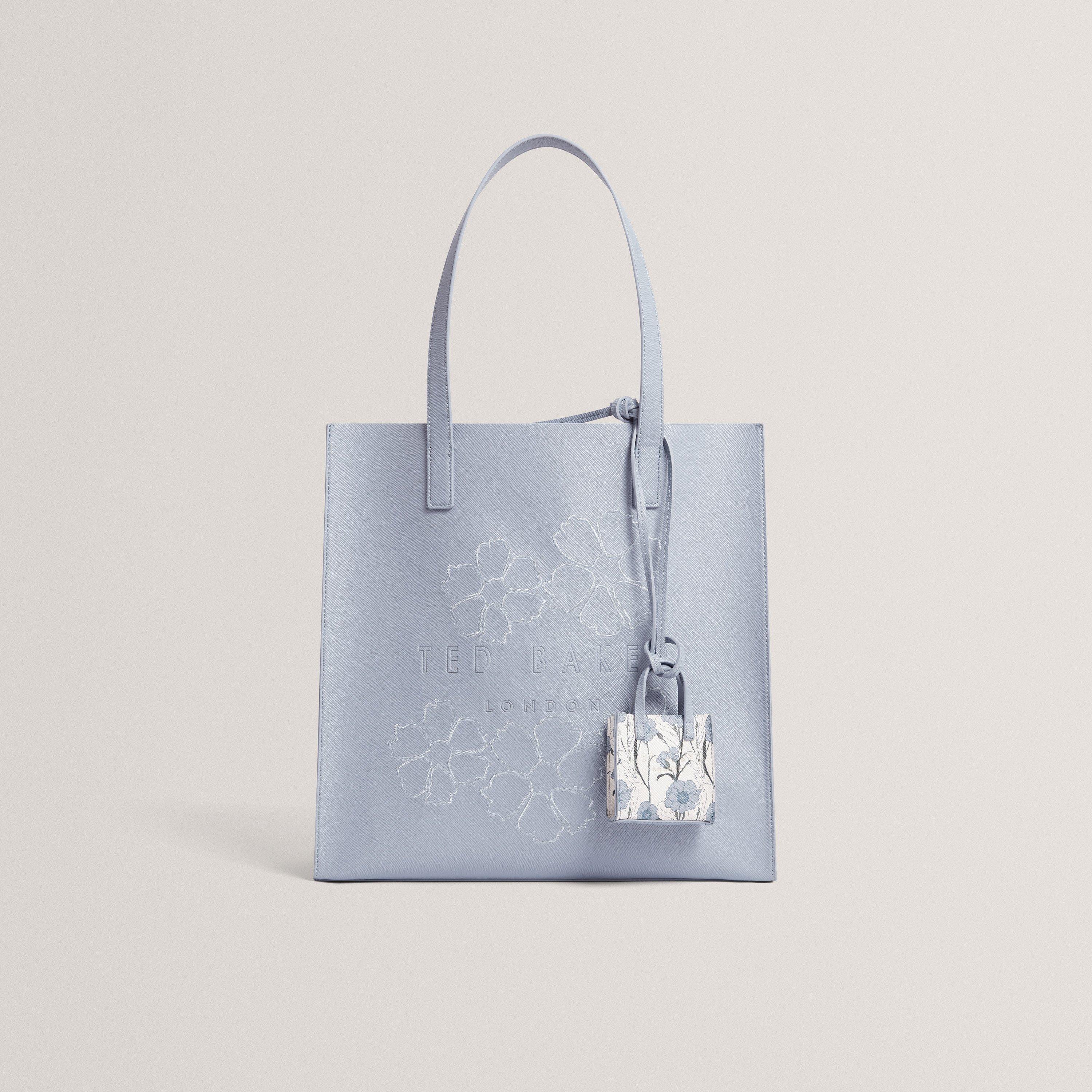 Ted Baker Ted Baker Large Embroidered Floral Icon Tote Bag With Charm - LT-BLUE