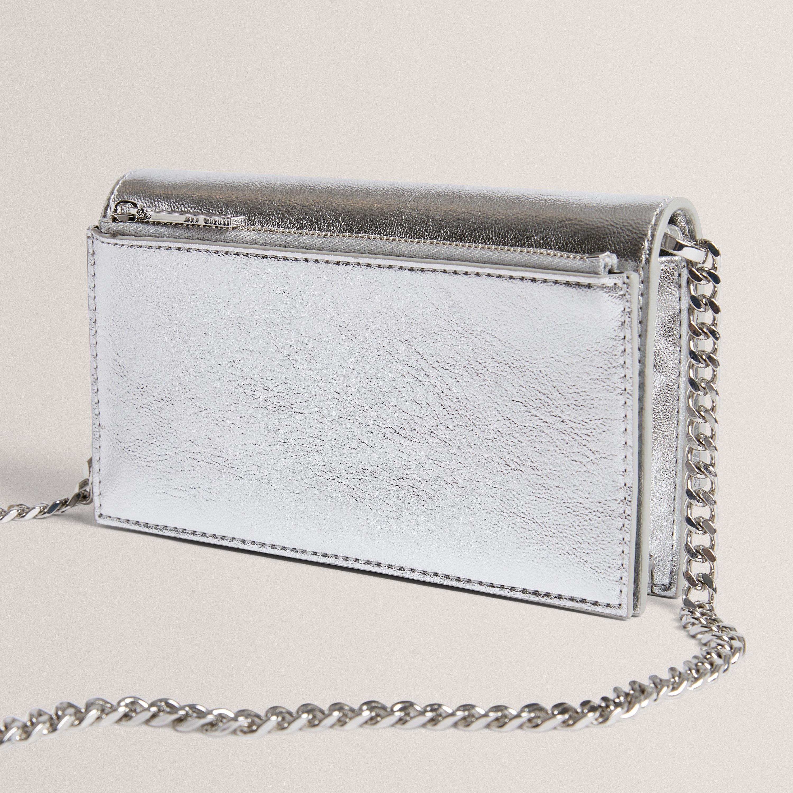 SILVER-COL - Ted Baker - Women's Lock Chain Shoulder Bag - 2