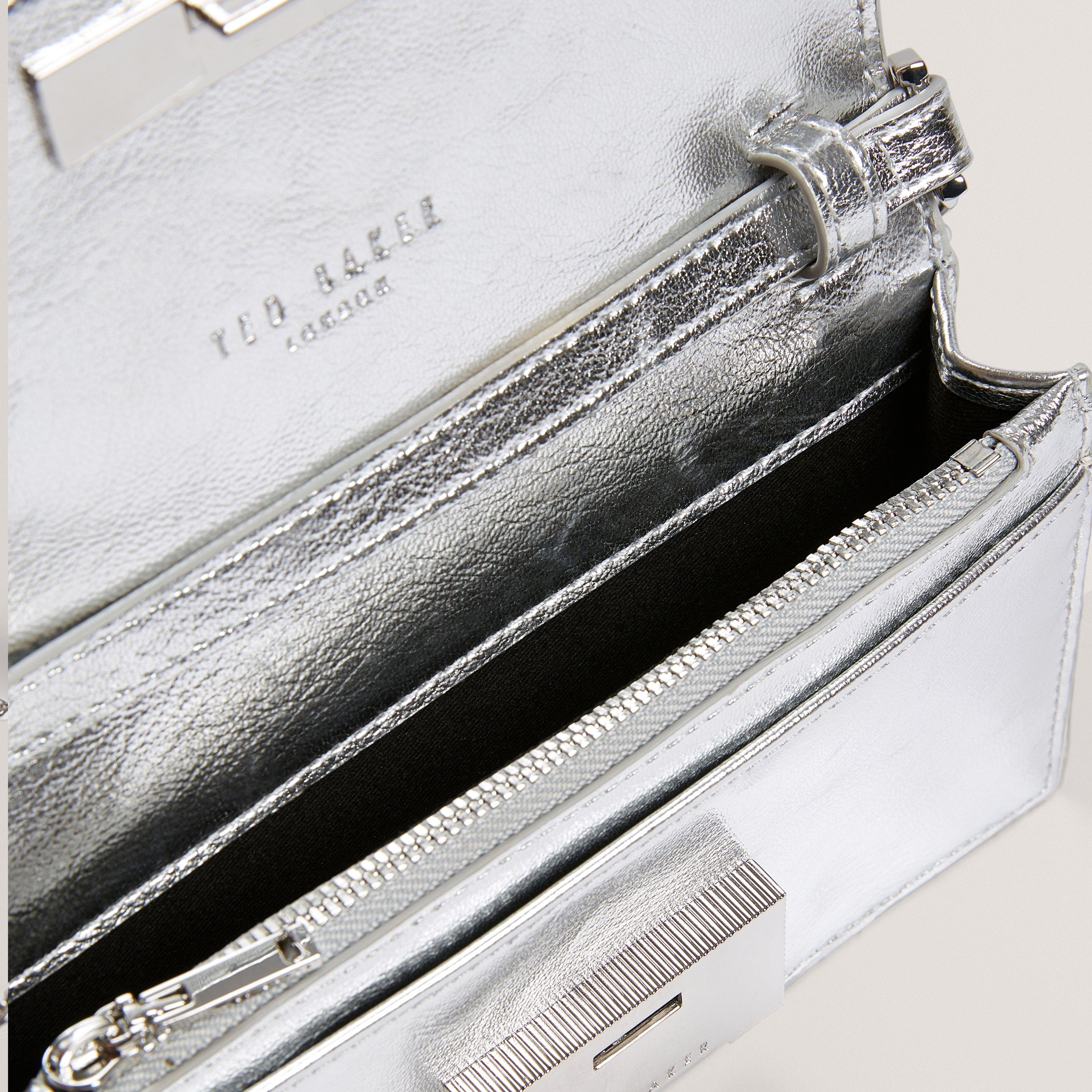 SILVER-COL - Ted Baker - Women's Lock Chain Shoulder Bag - 4