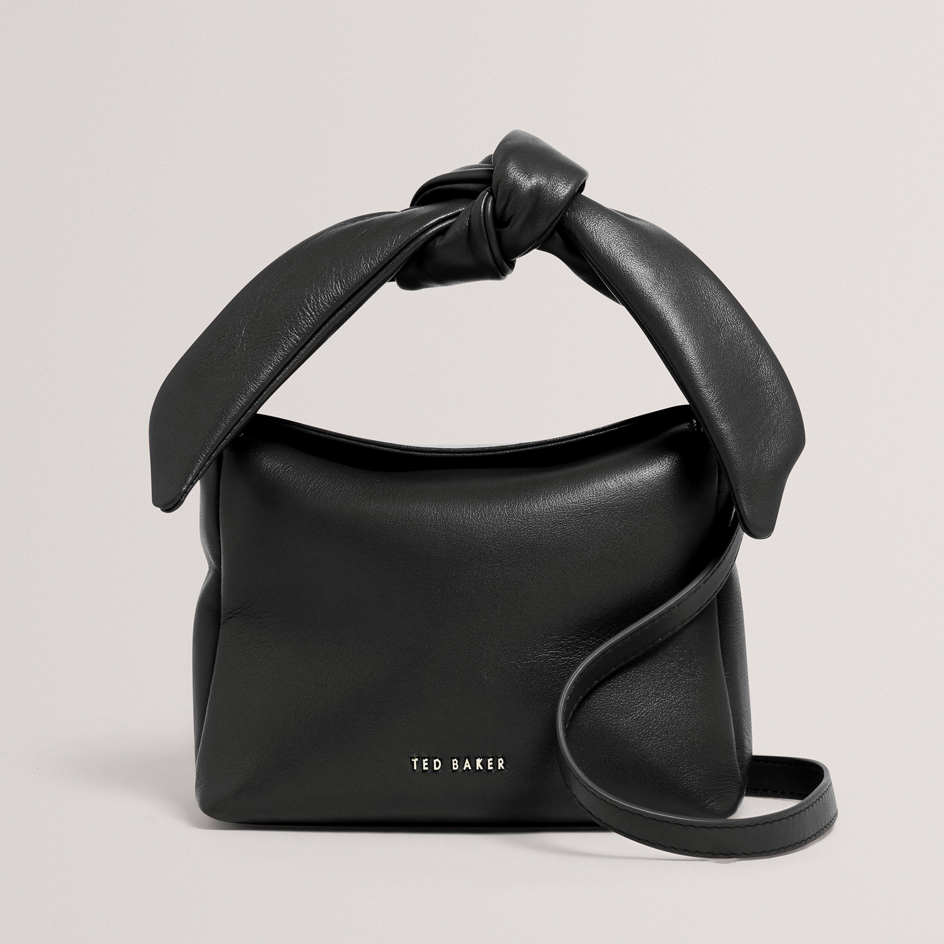 BLACK - Ted Baker - Womens Soft Knot Leather Crossbody Bag - 1
