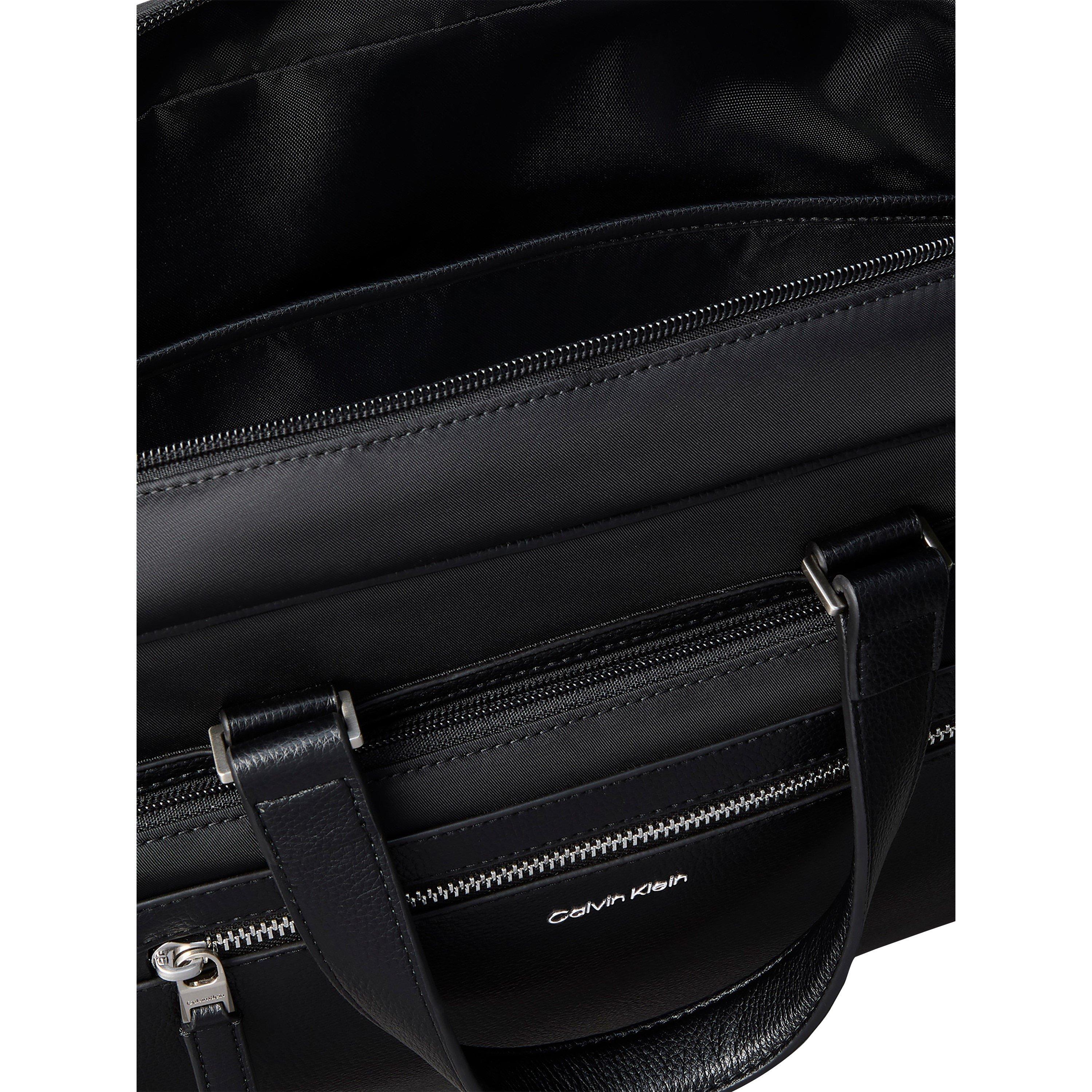 Black - Calvin Klein - Men's Raised Slim Commuter Laptop Bag - 3