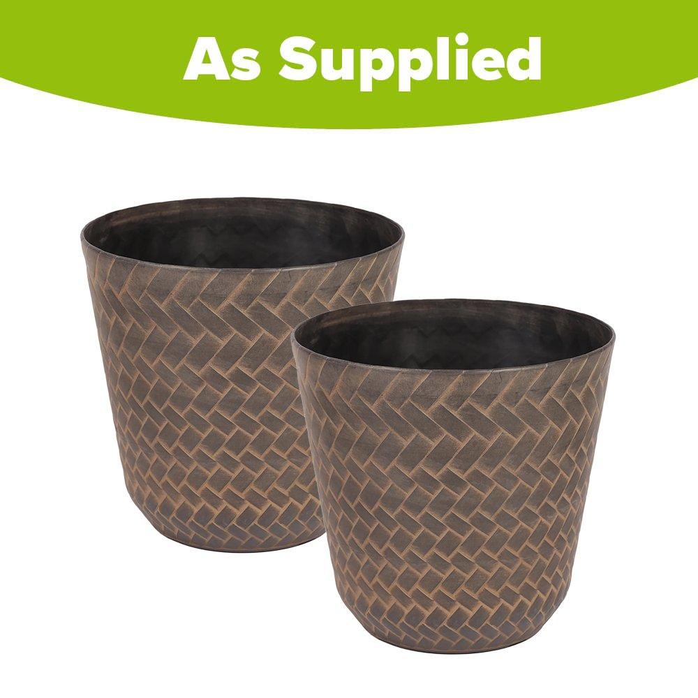 Brown - YouGarden - Pair of Nantucket Planters (25cm) - 2