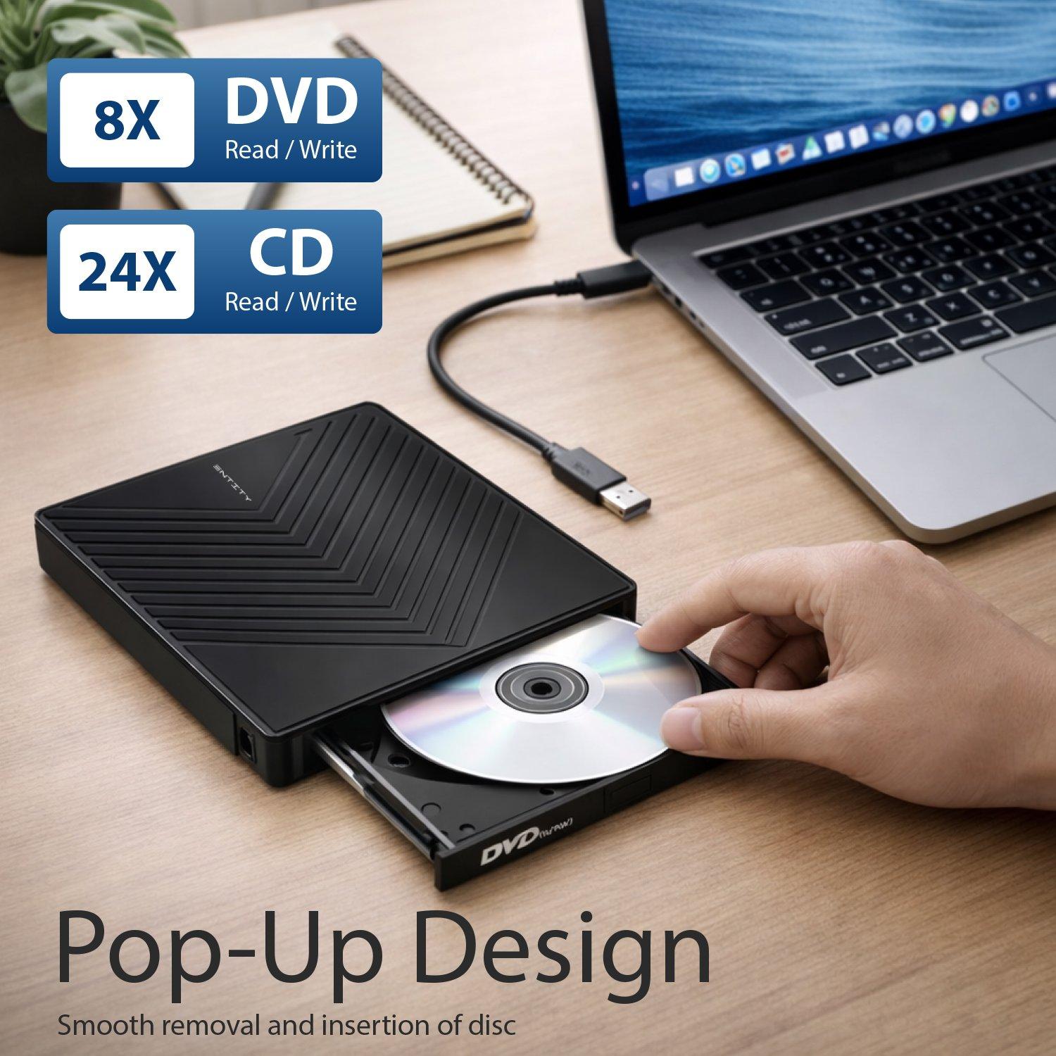 Zwart - Entity - Entity Era 5in1 DVD Re-writer - with wide compatibility and multiple ports - 3