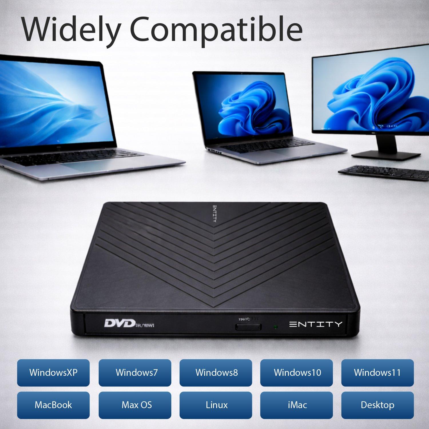 Zwart - Entity - Entity Era 5in1 DVD Re-writer - with wide compatibility and multiple ports - 5