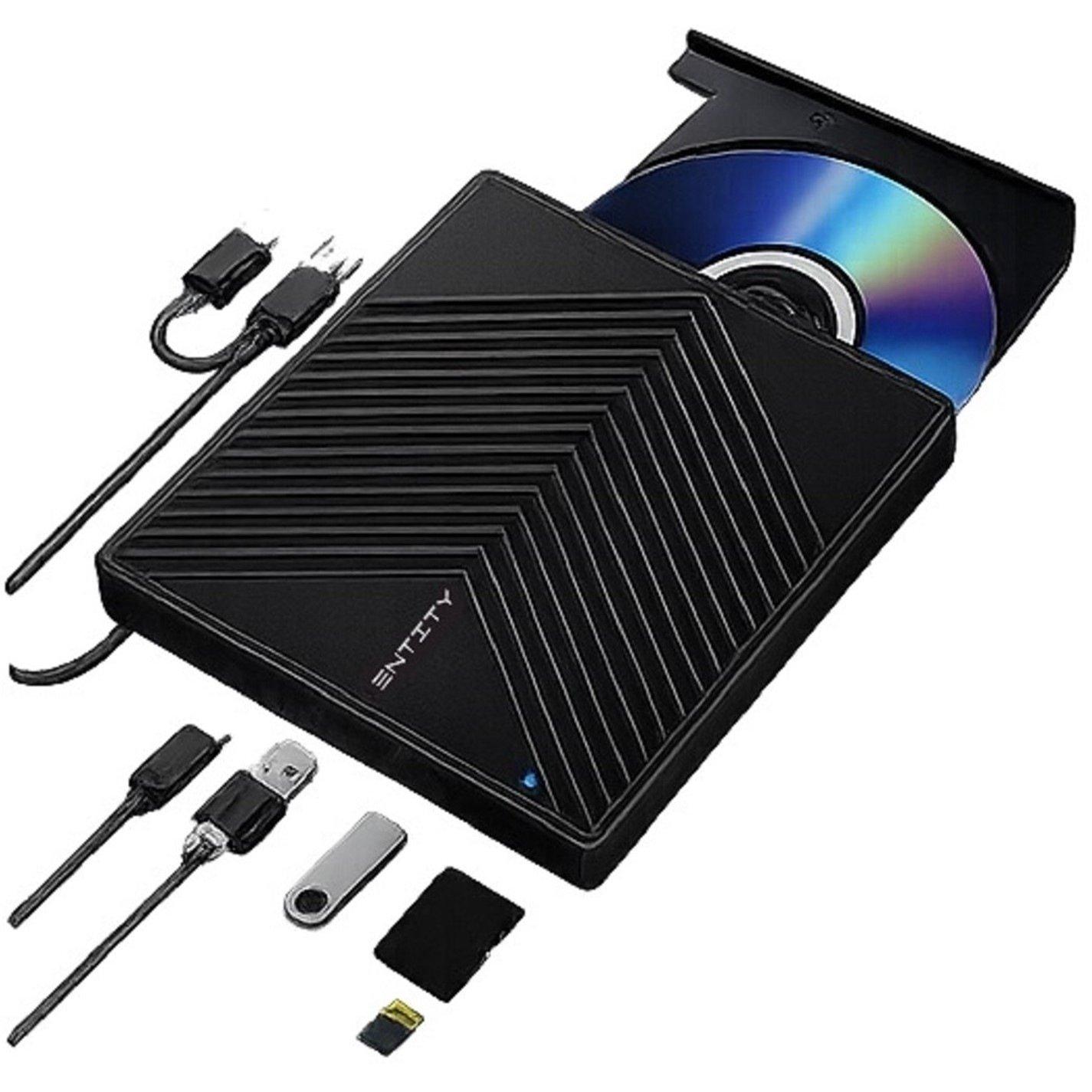 Black - Entity - Entity Era 5in1 DVD Re-writer - with wide compatibility and multiple ports - 8
