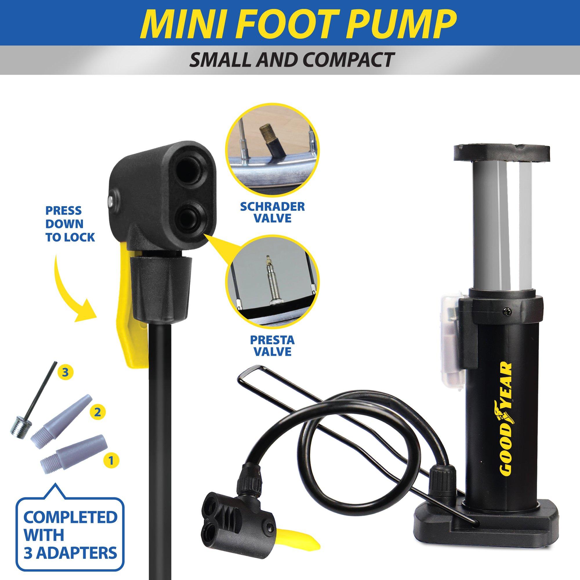Schwarz - Goodyear - Goodyear Compact Foot Pump - 5