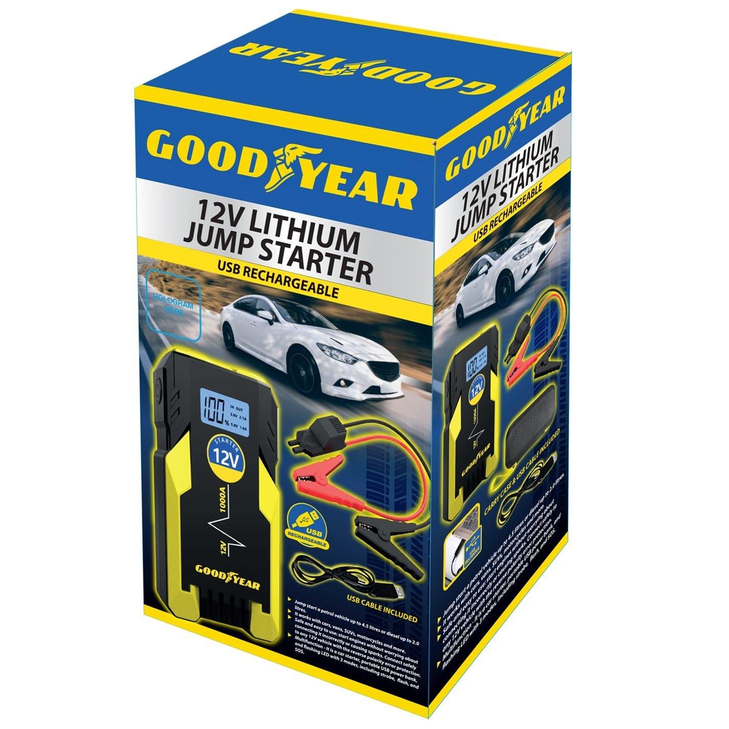 Goodyear  Lithium Jump Starter - Black & Yellow
